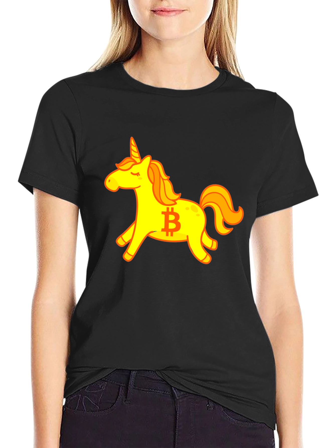Bitcoin Unicorn Black T-Shirt