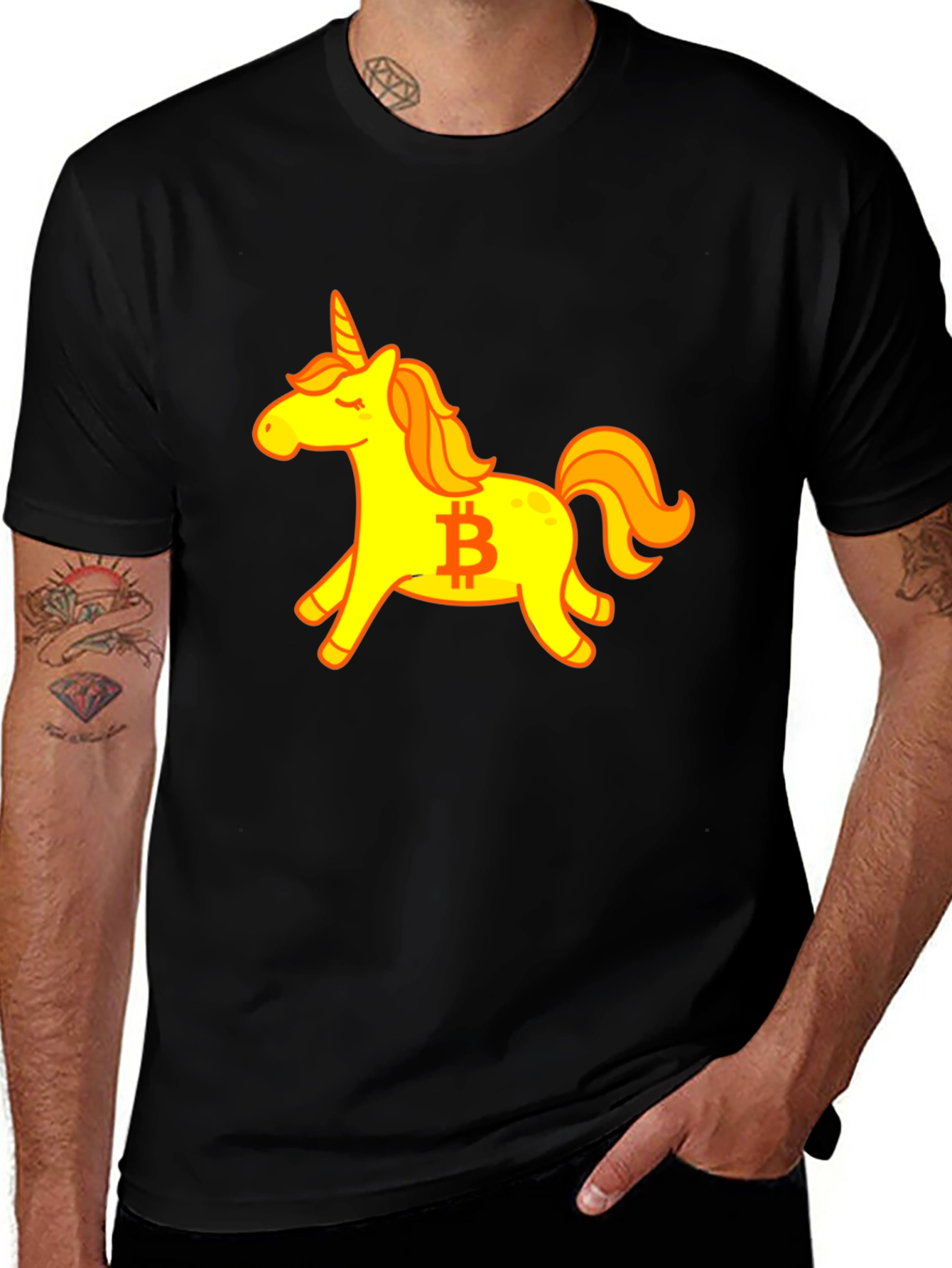 Bitcoin Unicorn Black T-Shirt
