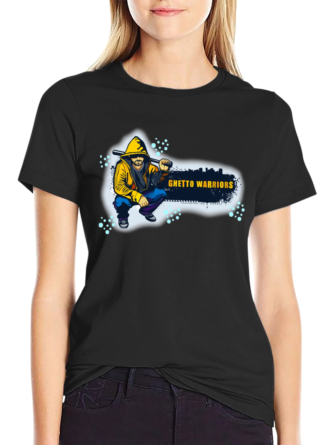 Ghetto Warriors Black Graphic T-Shirt