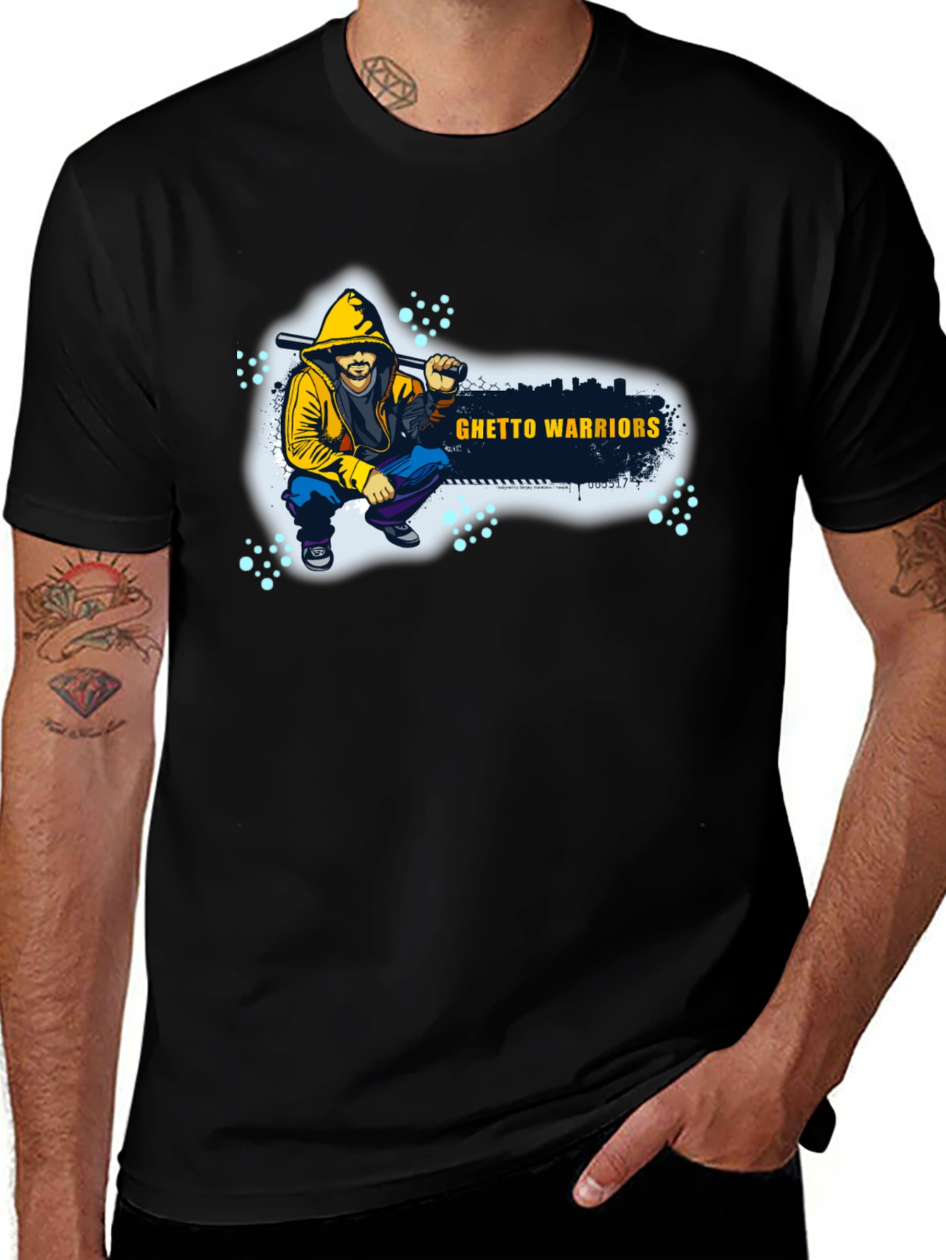 Ghetto Warriors Black Graphic T-Shirt