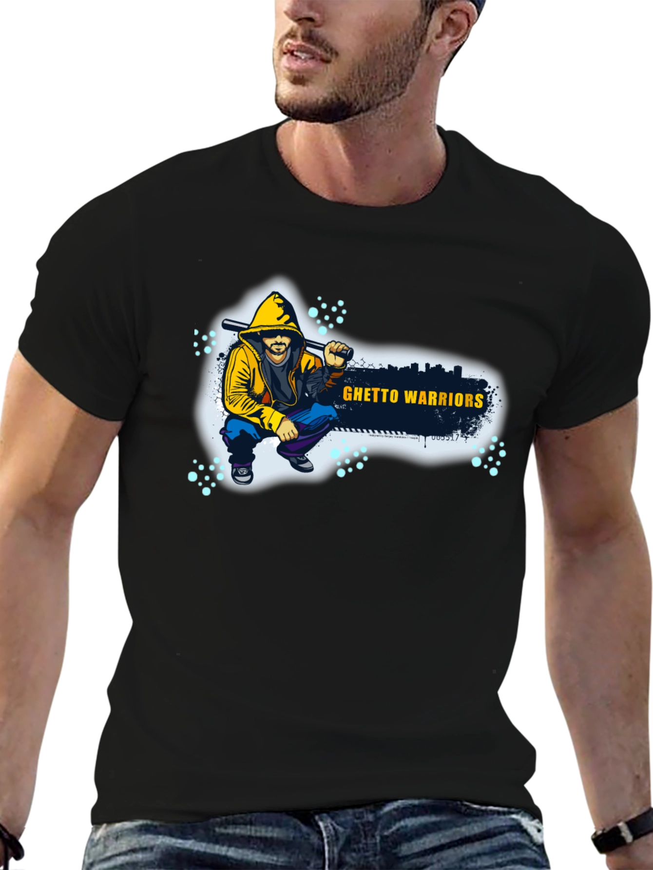 Ghetto Warriors Black Graphic T-Shirt