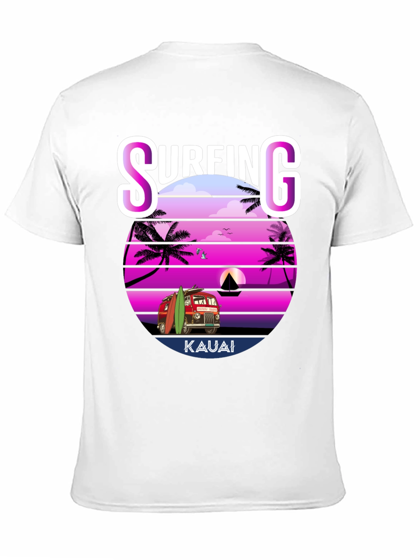 Surfing Kauai Graphic T-Shirt