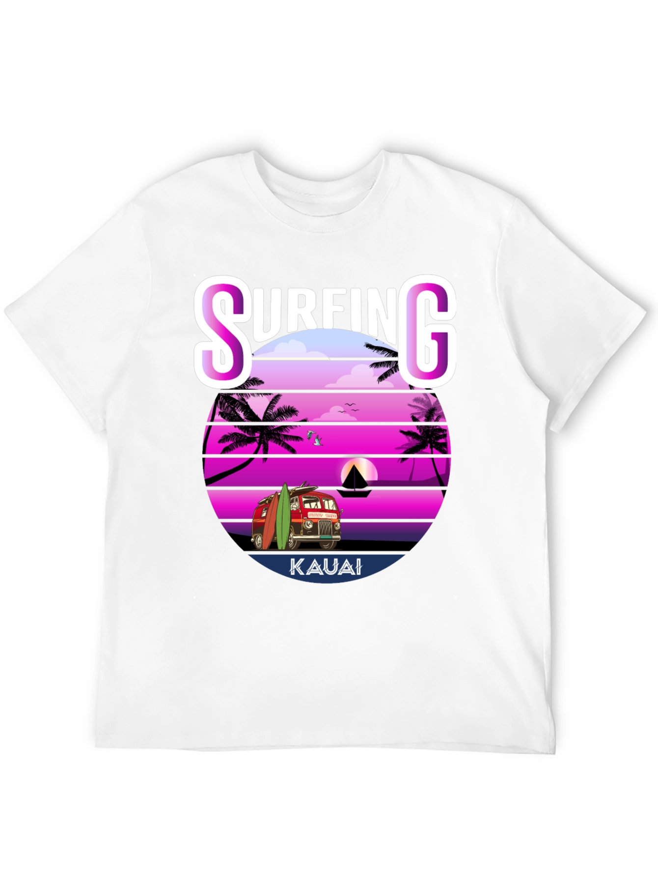 Surfing Kauai Graphic T-Shirt
