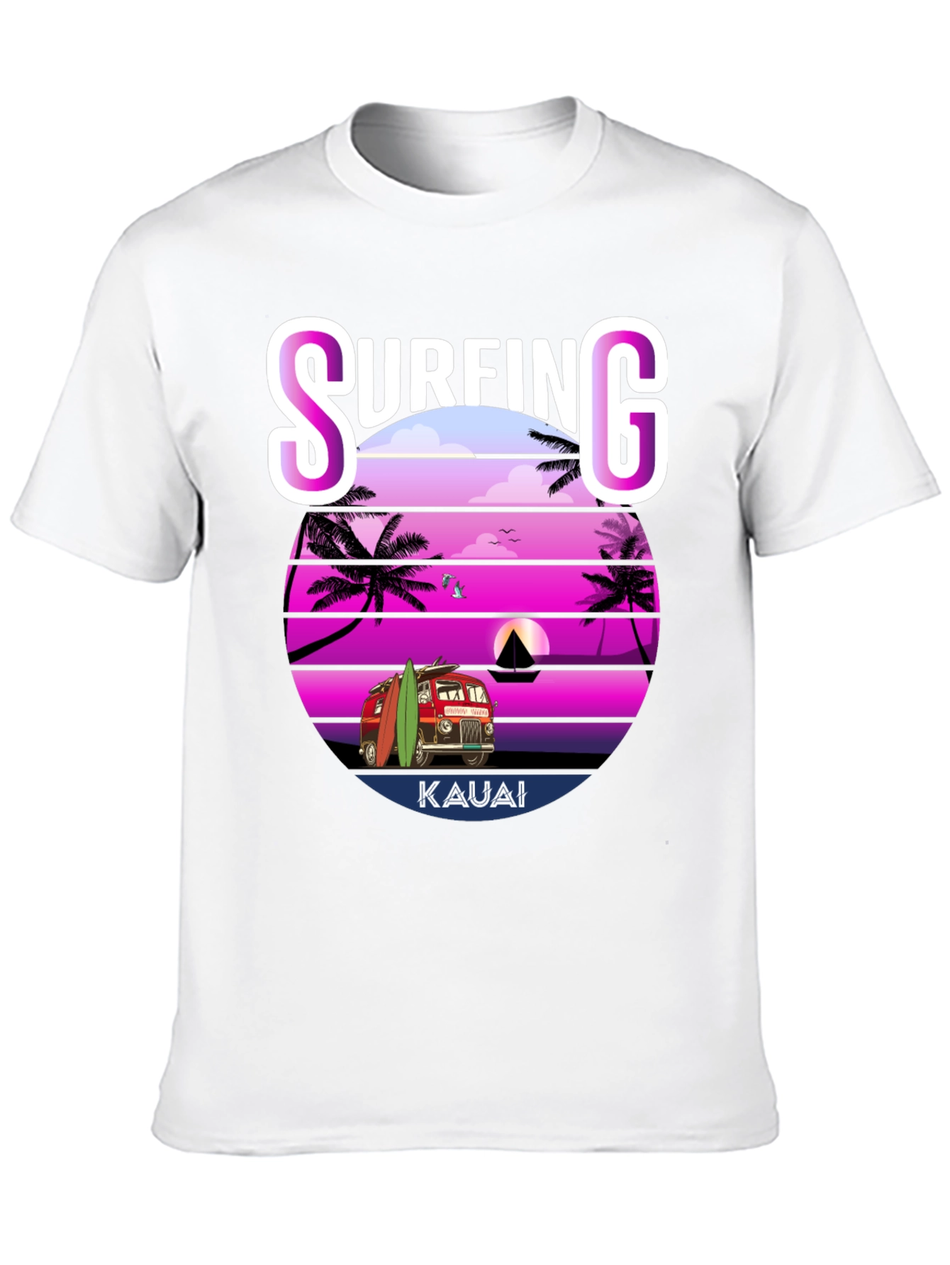Surfing Kauai Graphic T-Shirt