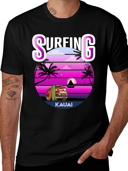 Surfing Kauai Graphic T-Shirt