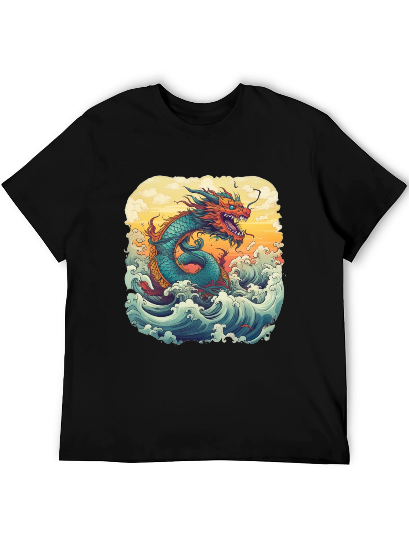 Dragon Wave Graphic Tee - Unique Design