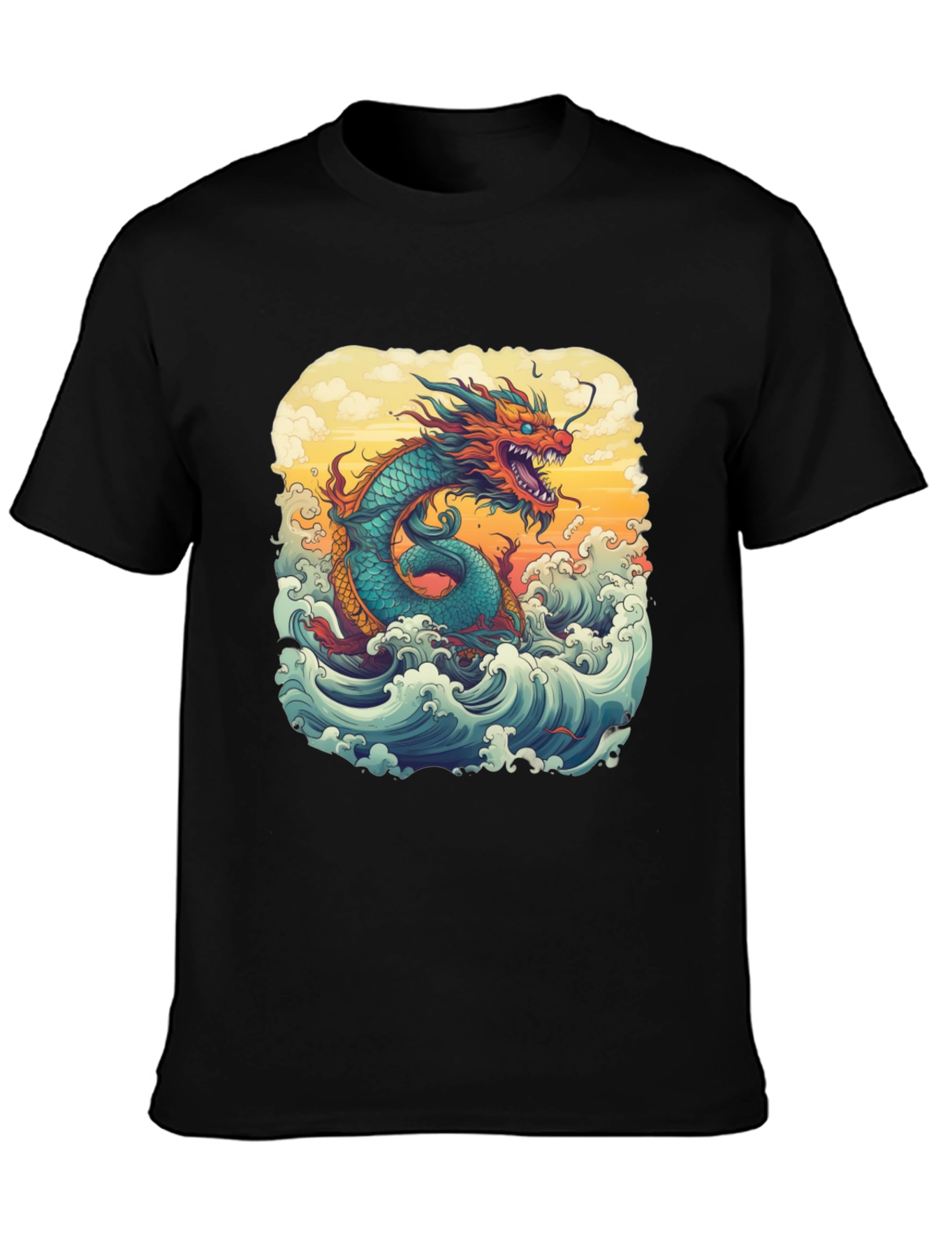 Dragon Wave Graphic Tee - Unique Design