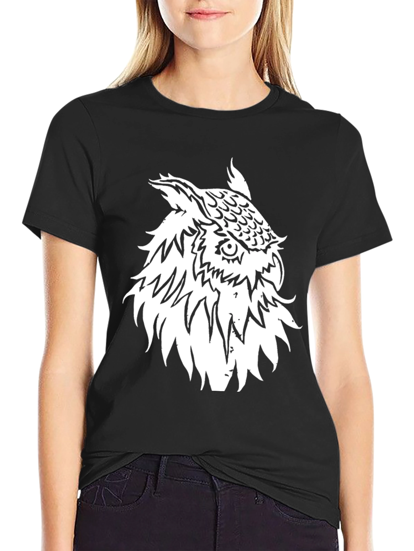Cool Owl Graphic Black T-Shirt