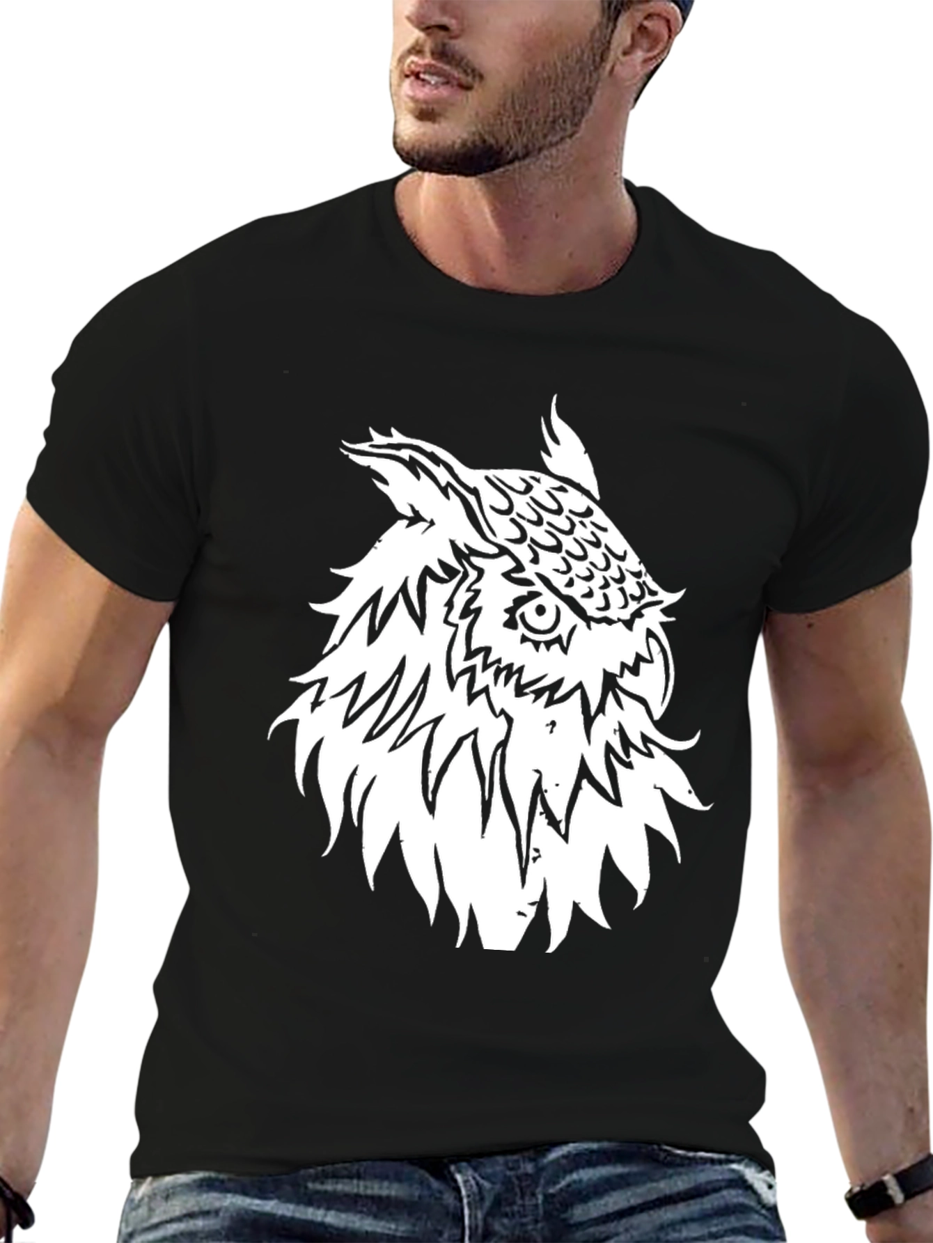 Cool Owl Graphic Black T-Shirt