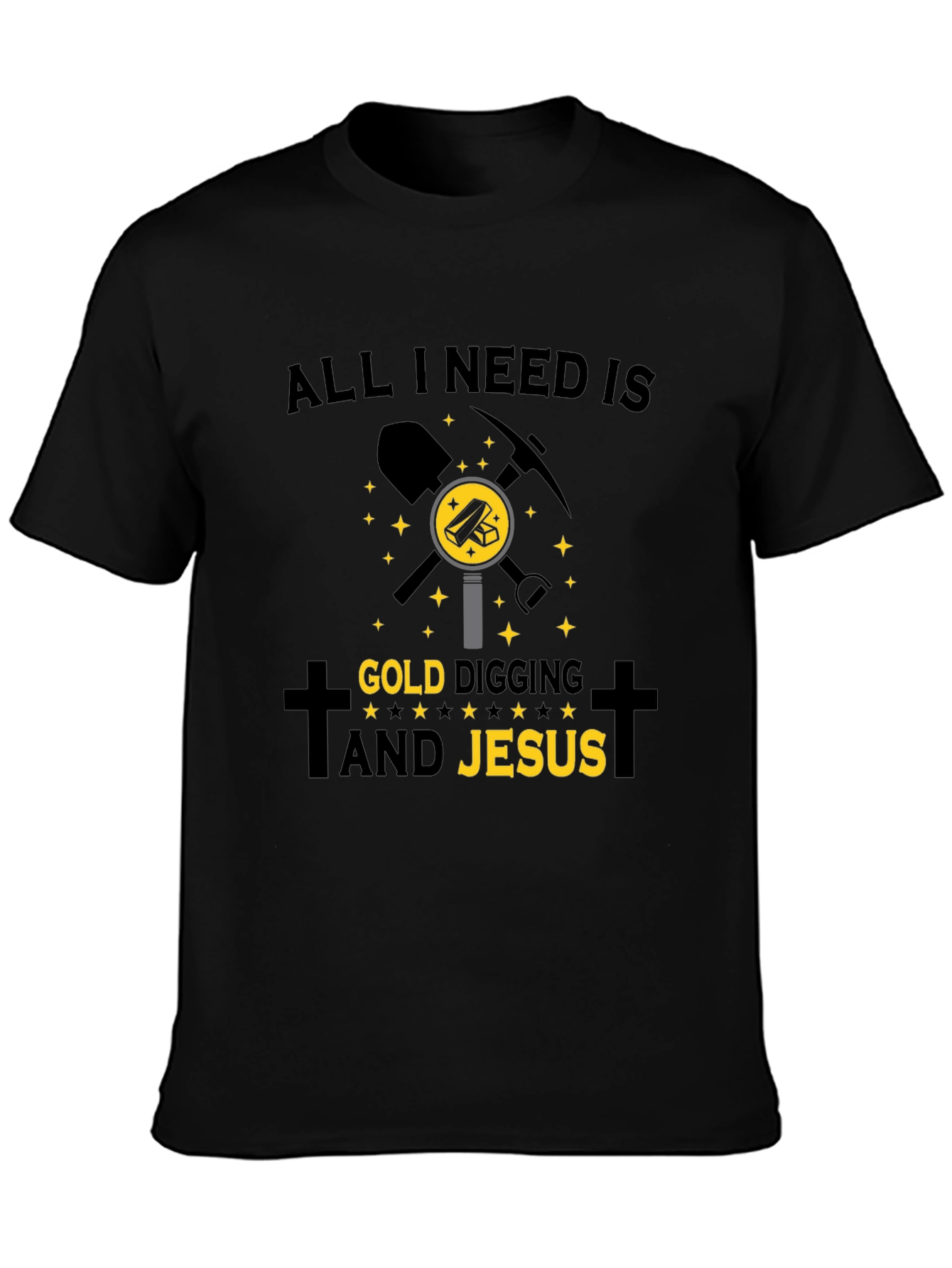 Gold Digging & Jesus T-Shirt - Black