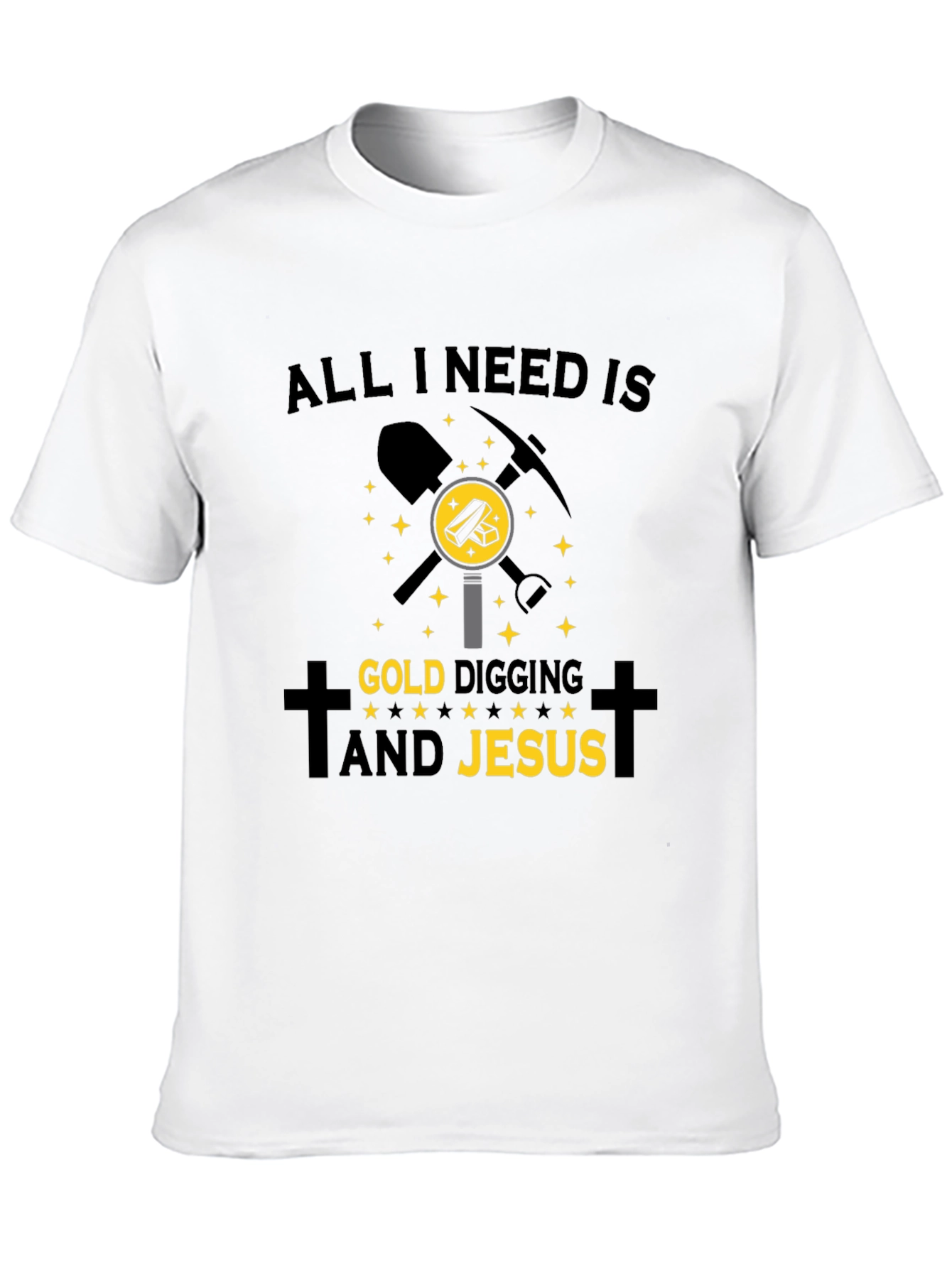 Gold Digging & Jesus T-Shirt - Black