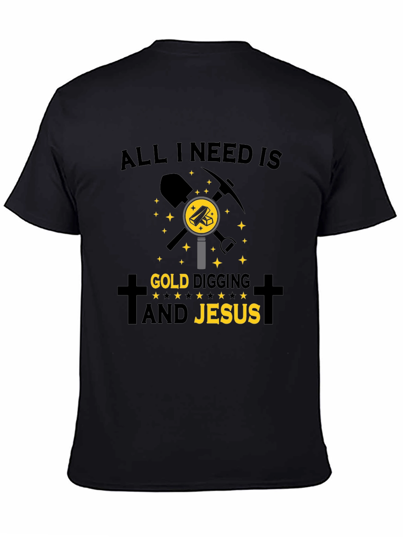Gold Digging & Jesus T-Shirt - Black