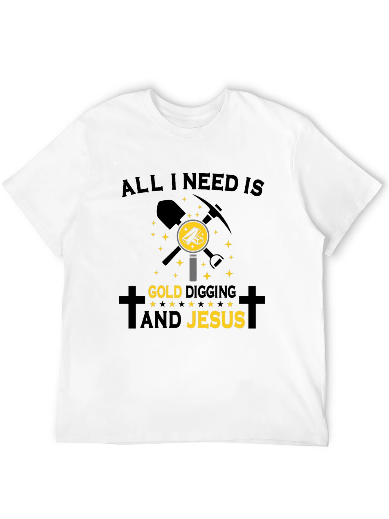 Gold Digging & Jesus T-Shirt - Black