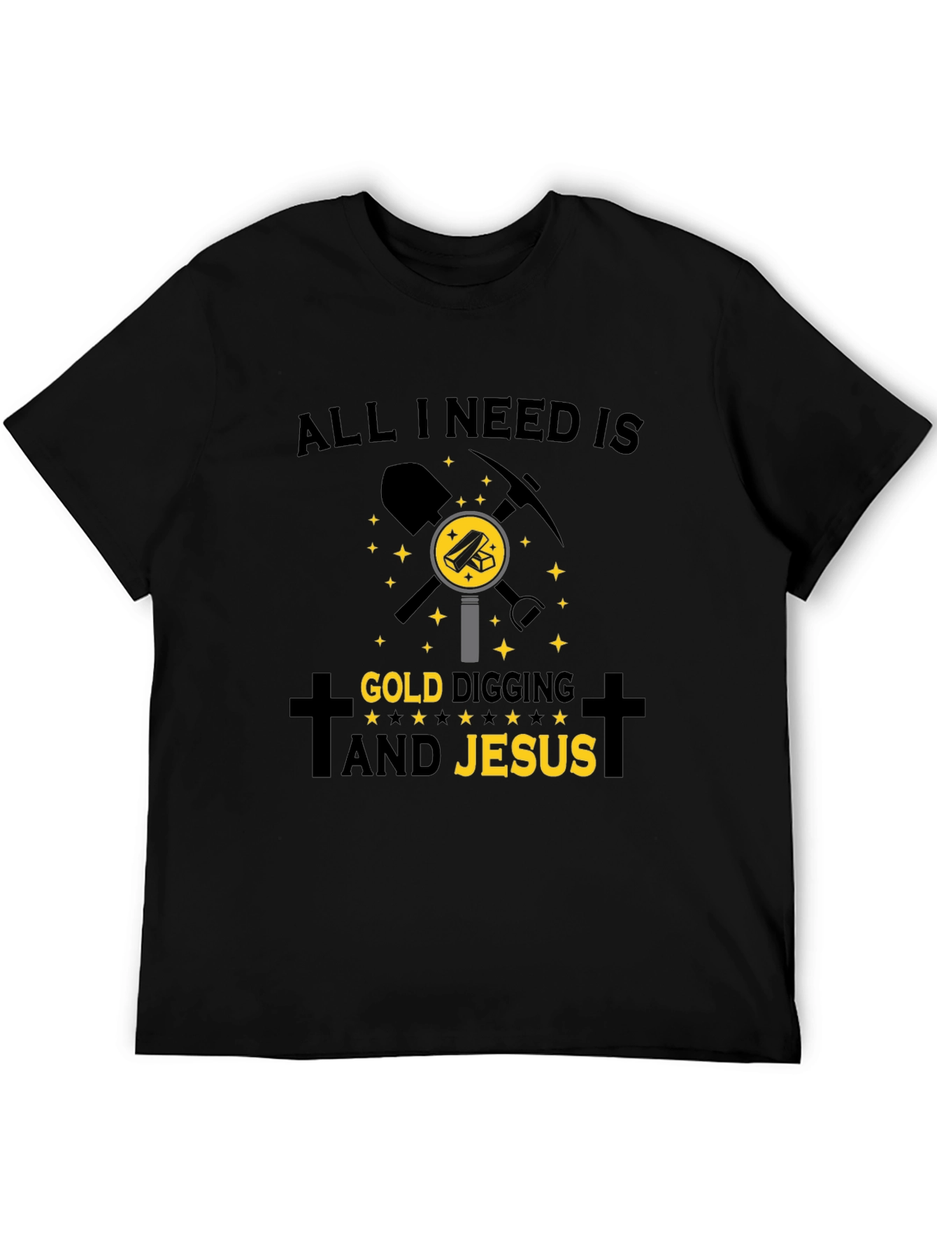 Gold Digging & Jesus T-Shirt - Black