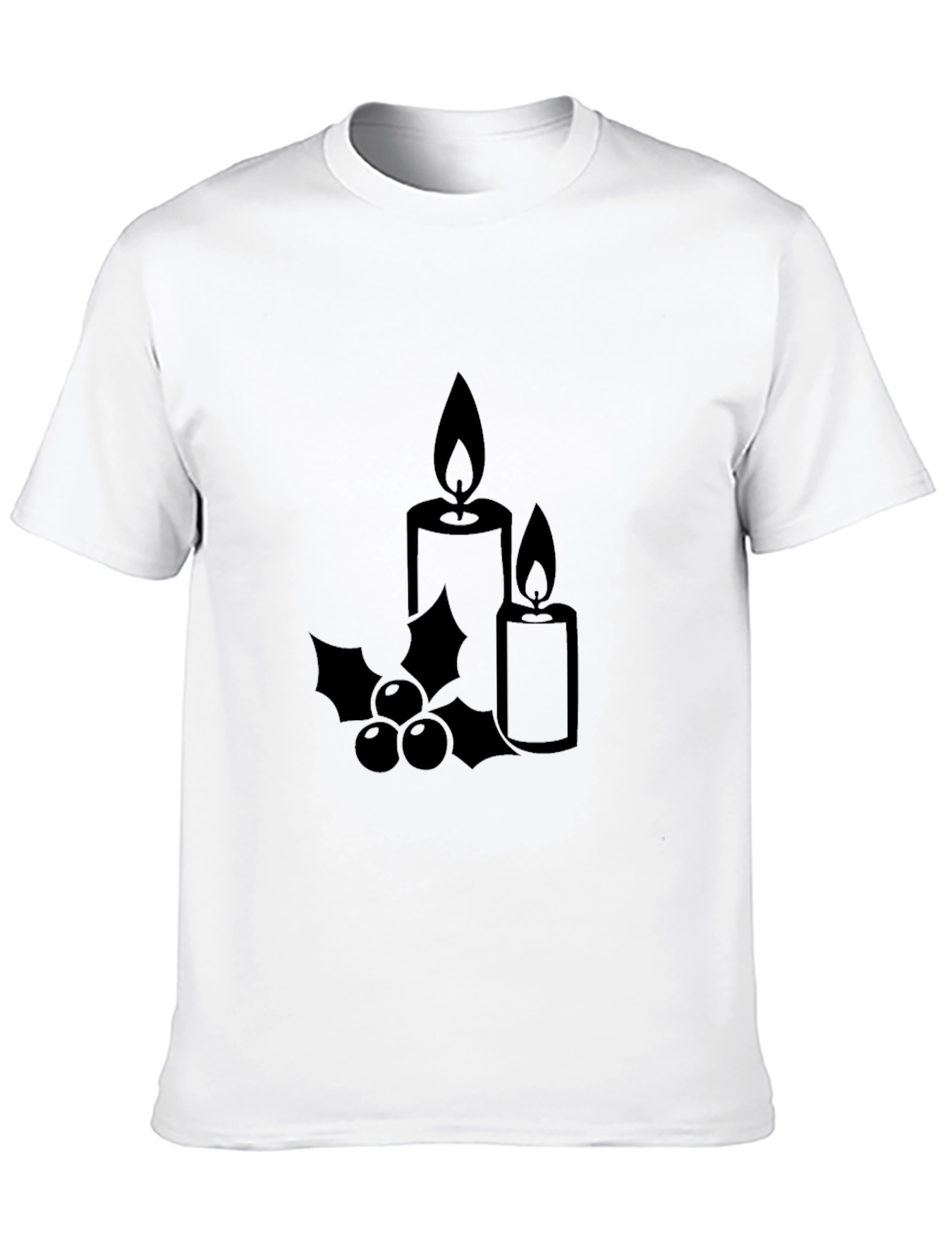 Festive Candle Graphic Tee - Holiday Spirit