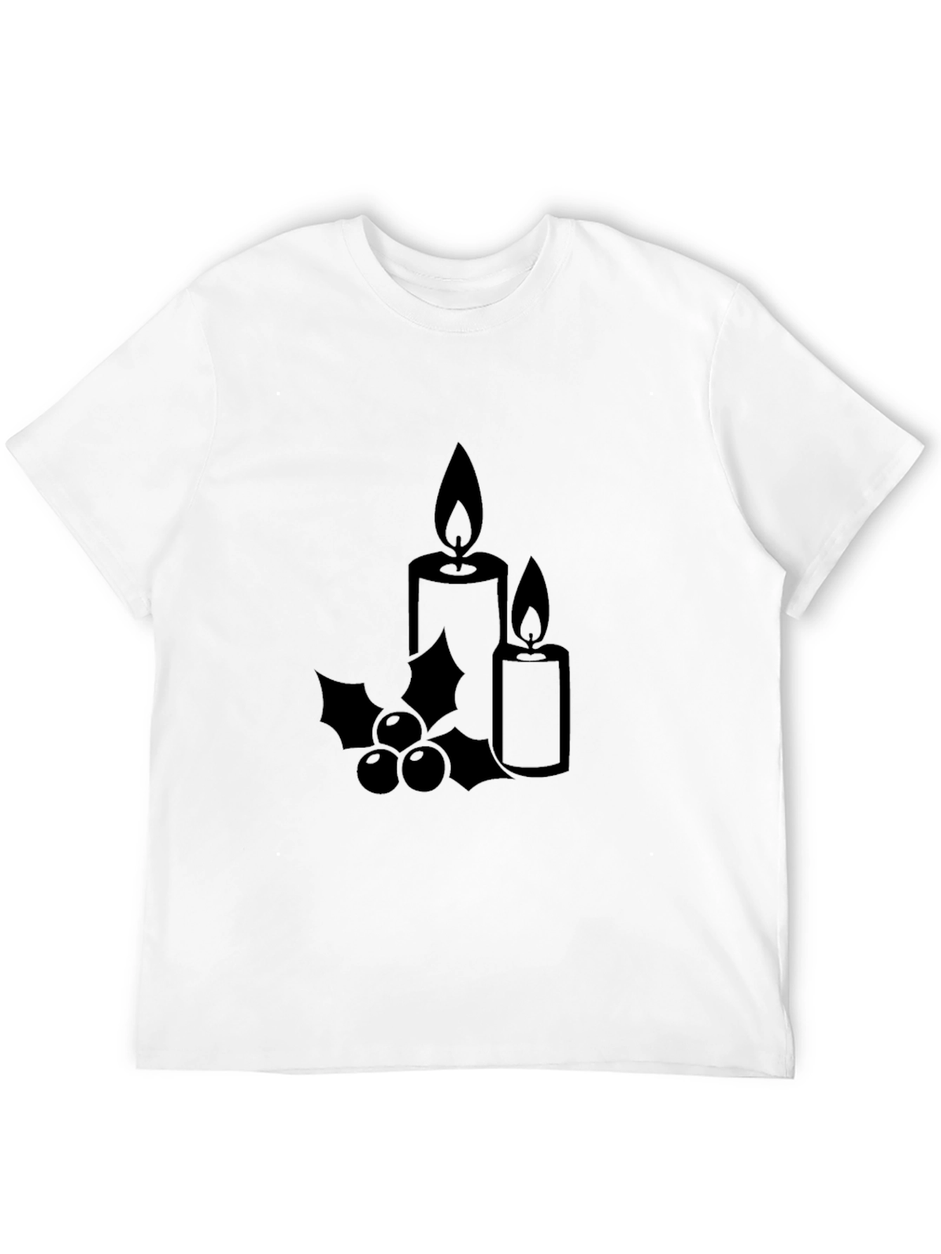Festive Candle Graphic Tee - Holiday Spirit