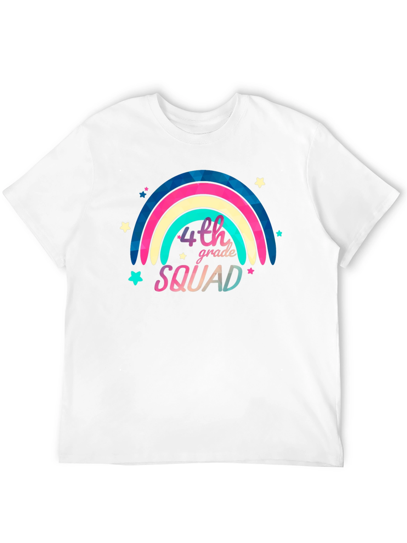 4th Grade Squad Rainbow Graphic Tee - Black