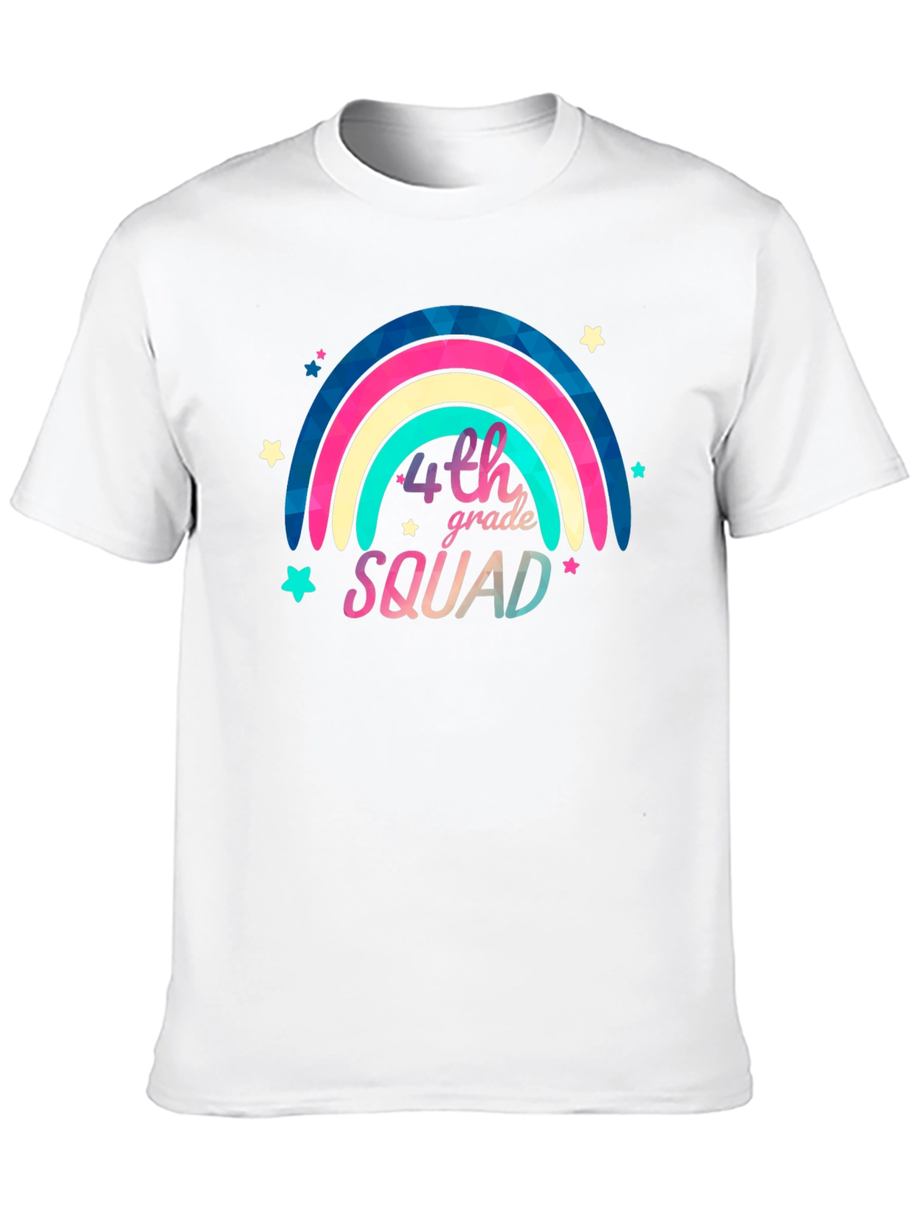 4th Grade Squad Rainbow Graphic Tee - Black