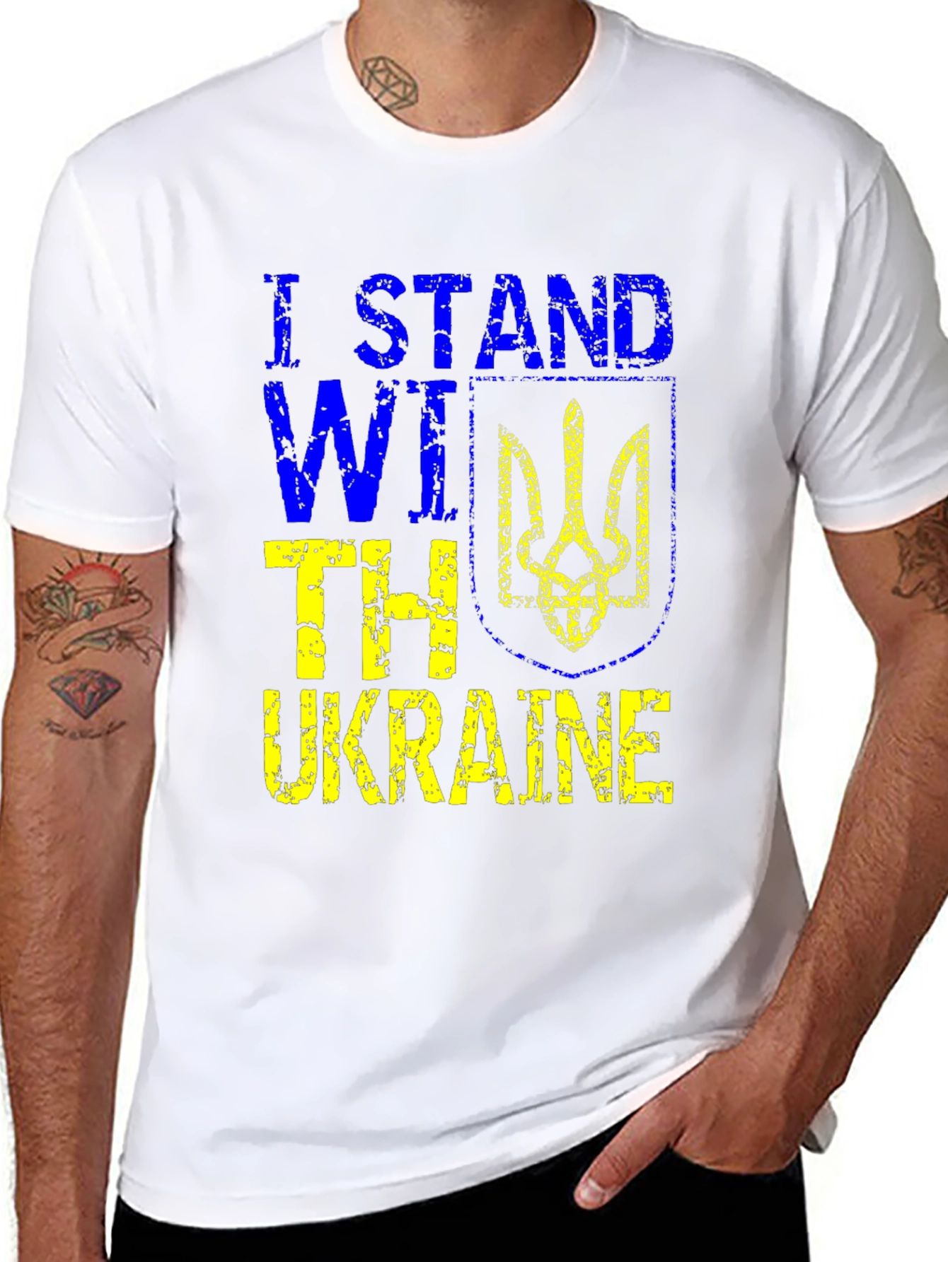 I Stand With Ukraine Black T-Shirt