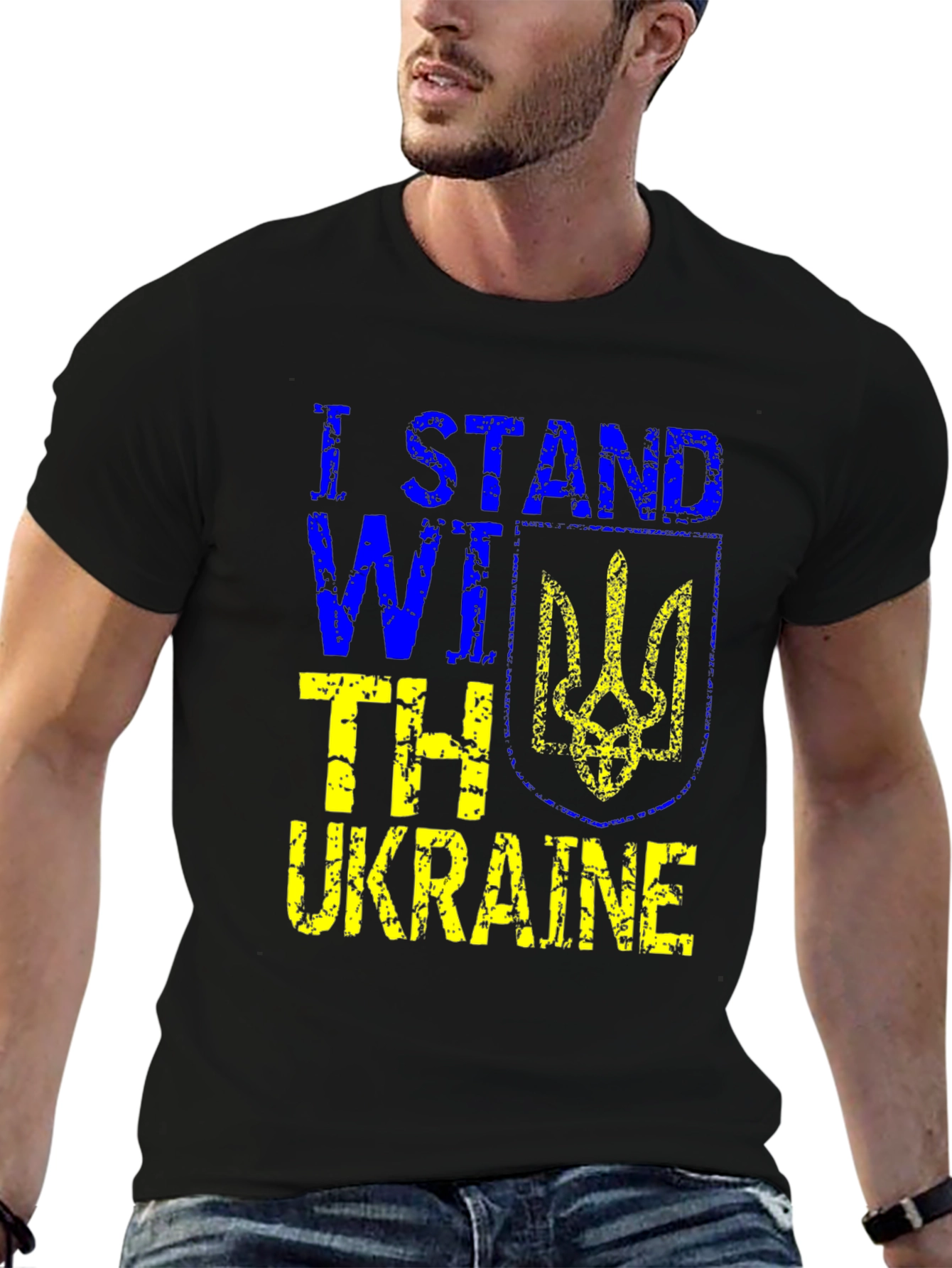 I Stand With Ukraine Black T-Shirt