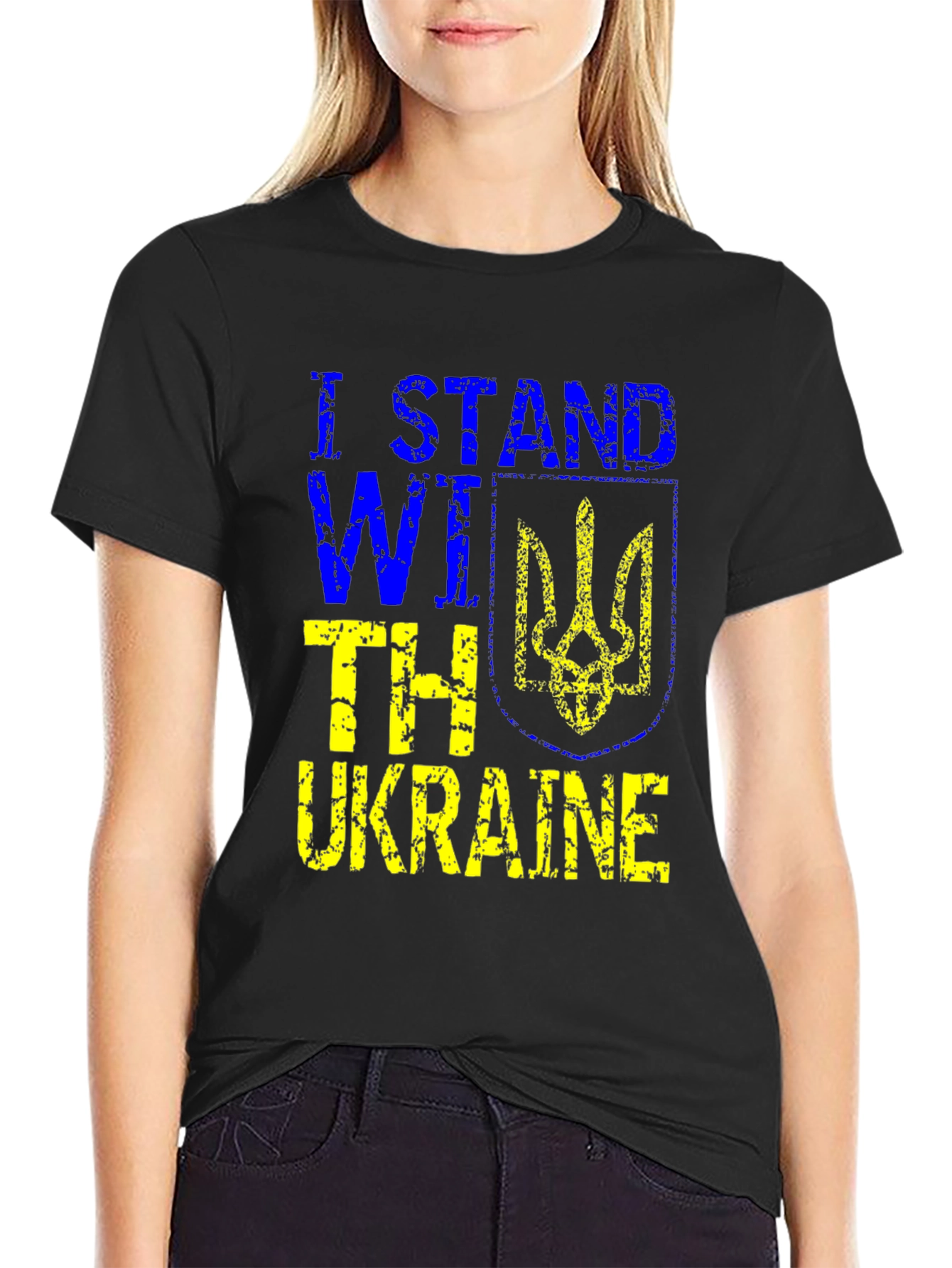 I Stand With Ukraine Black T-Shirt