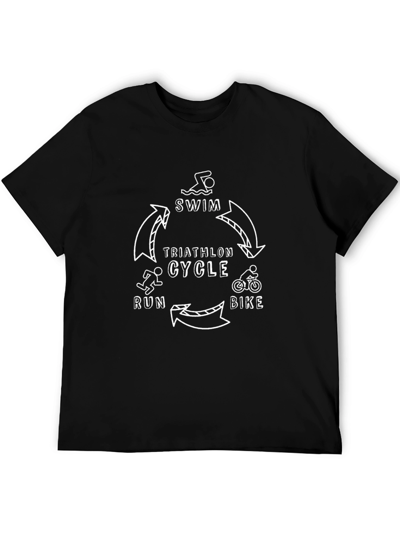 Triathlon Cycle Graphic T-Shirt - Swim Bike Run