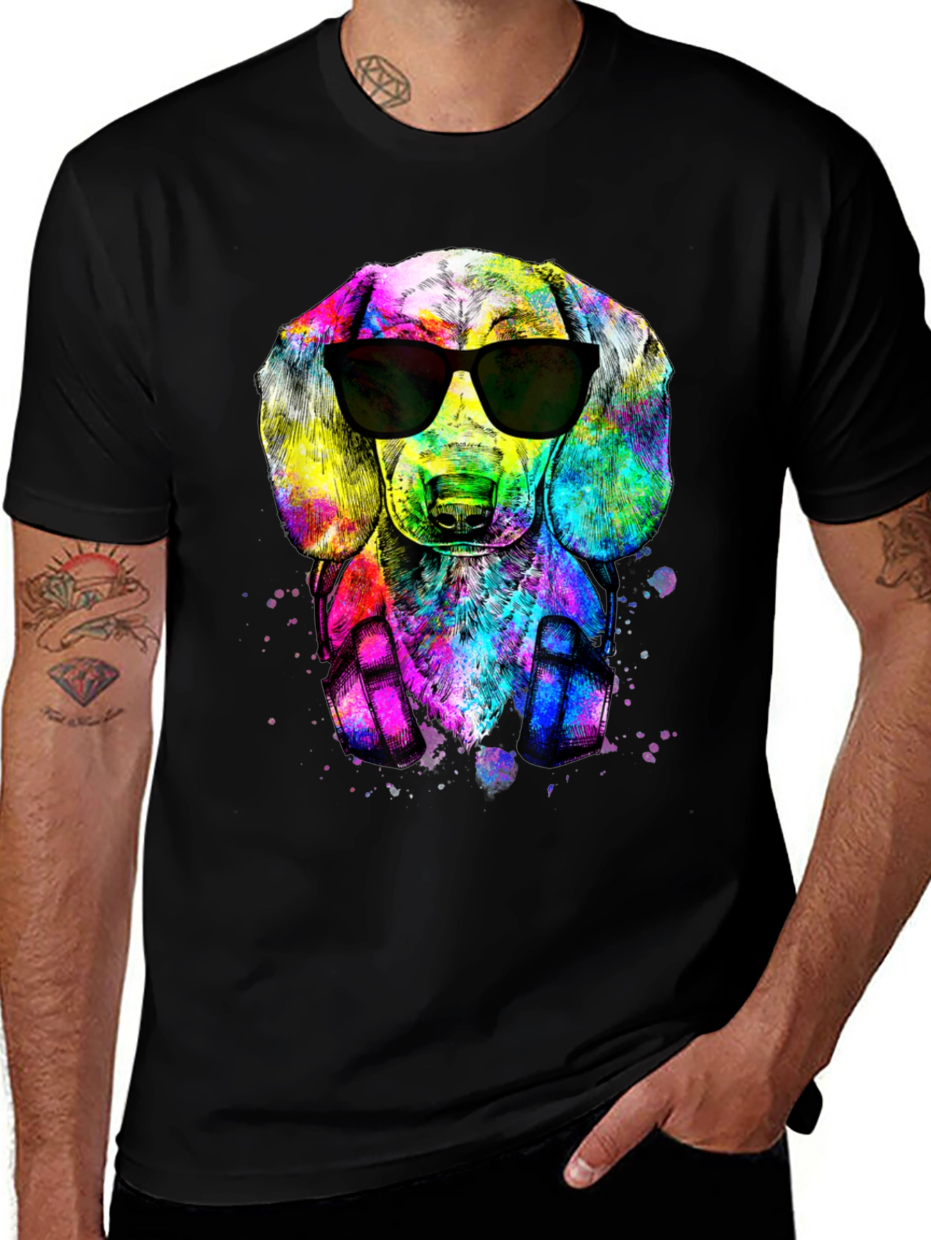 Cool Dachshund Dog T-Shirt - Black Graphic Tee