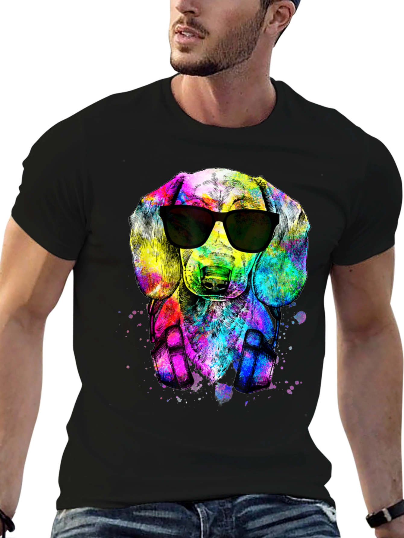 Cool Dachshund Dog T-Shirt - Black Graphic Tee