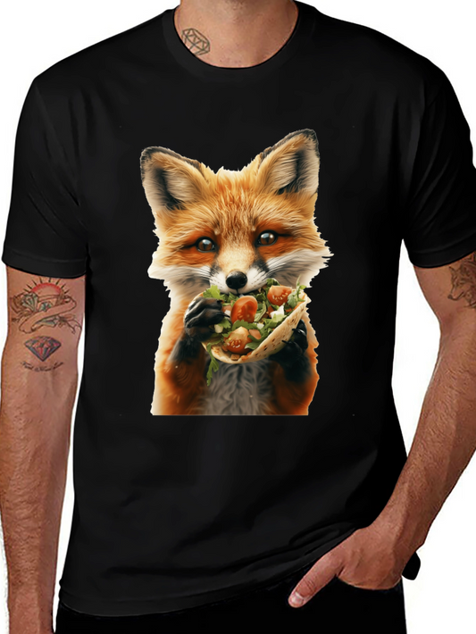 Fox Eating Taco Graphic T-Shirt