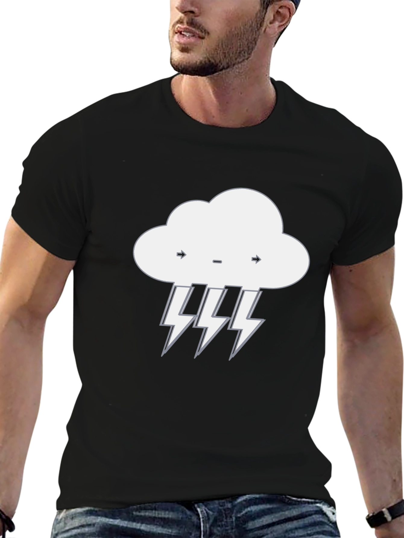 Stormy Weather Graphic Tee - Black Cotton T-Shirt
