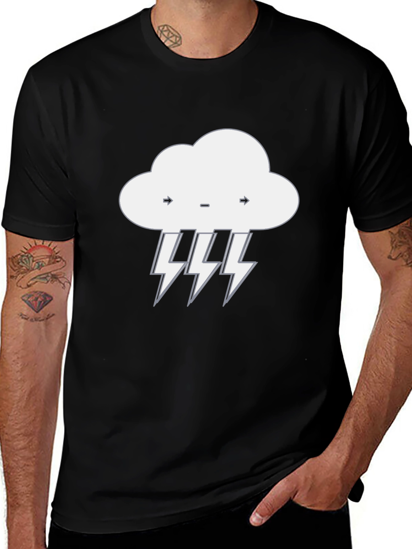 Stormy Weather Graphic Tee - Black Cotton T-Shirt