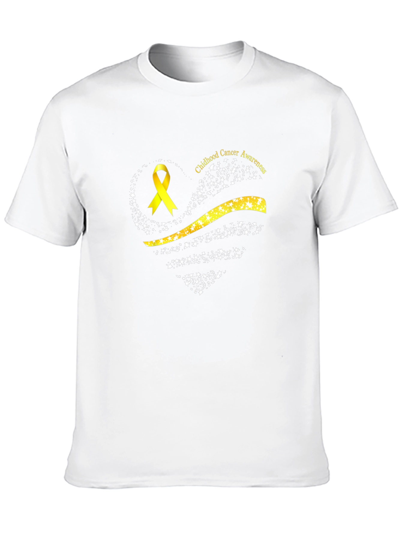 Childhood Cancer Awareness T-Shirt - Gold Ribbon Heart