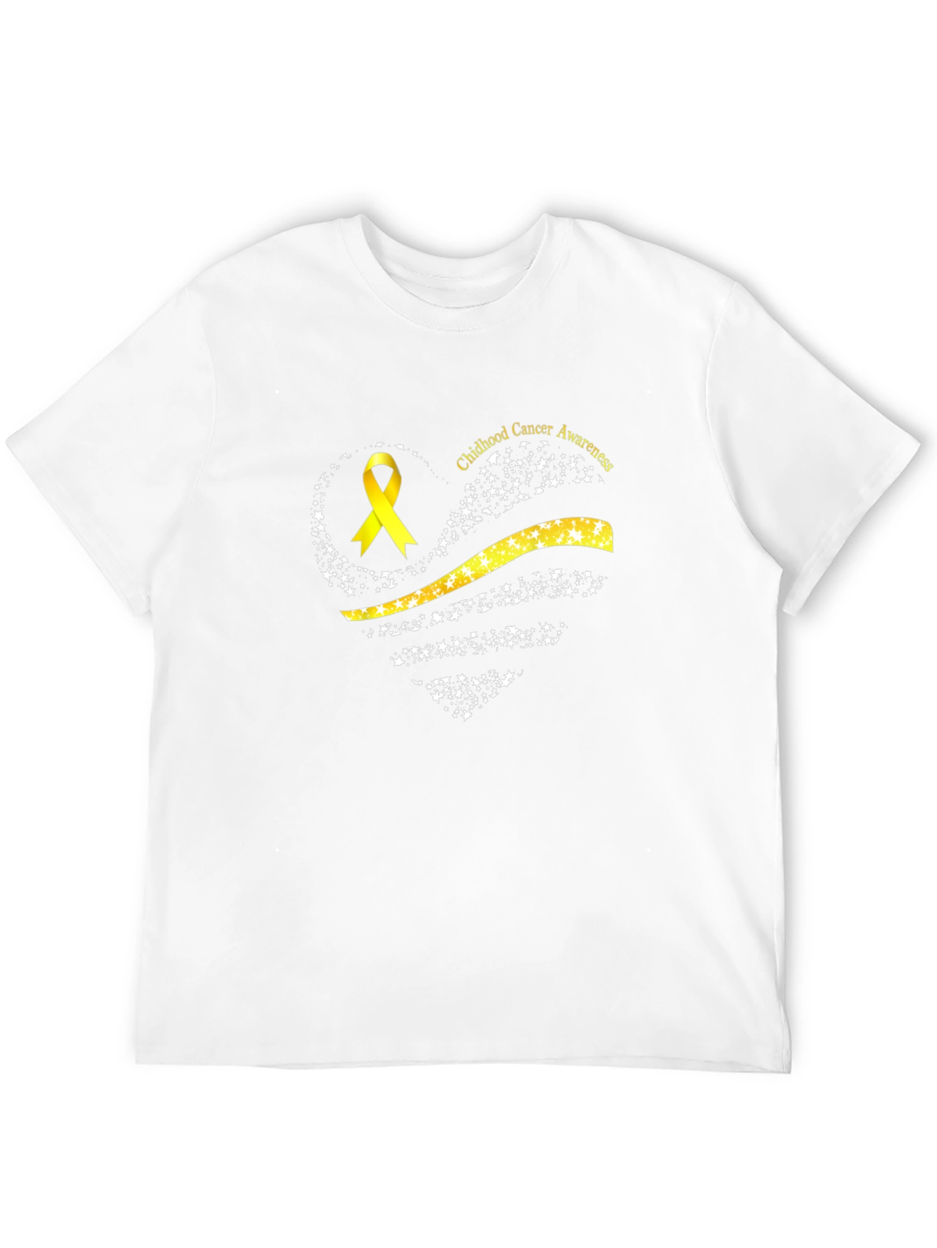 Childhood Cancer Awareness T-Shirt - Gold Ribbon Heart
