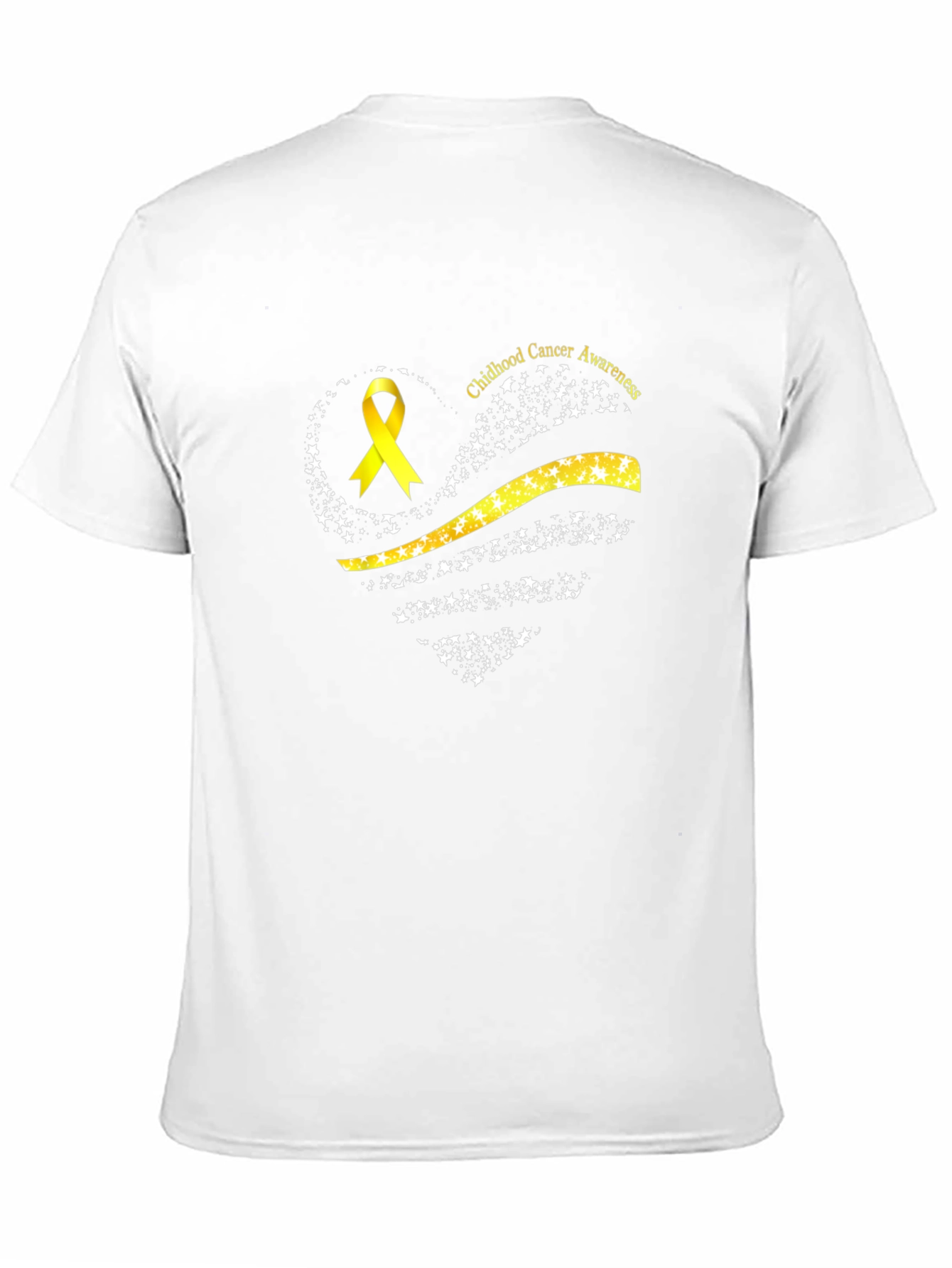 Childhood Cancer Awareness T-Shirt - Gold Ribbon Heart