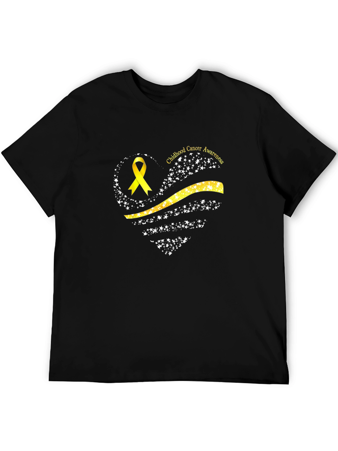 Childhood Cancer Awareness T-Shirt - Gold Ribbon Heart
