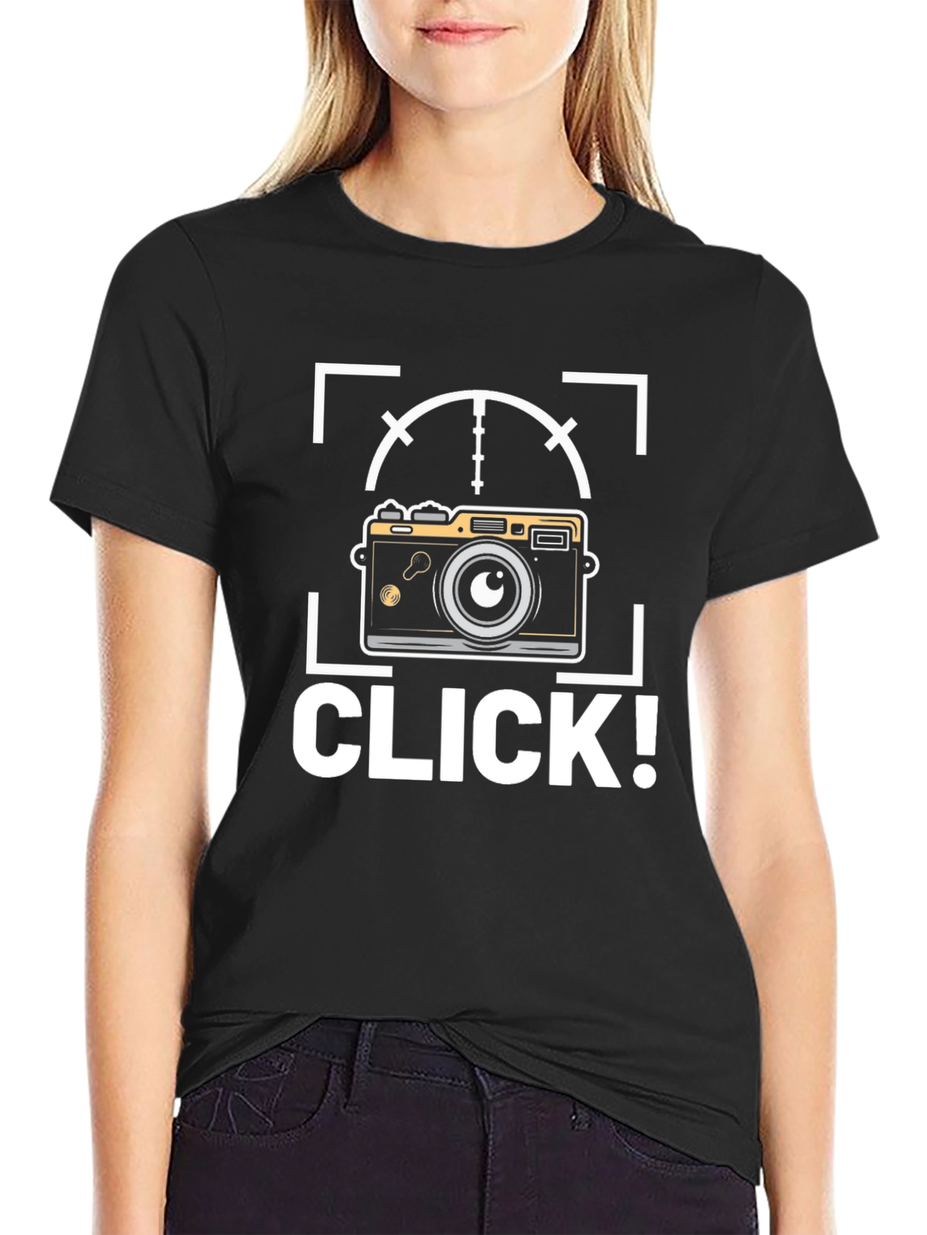 Camera Click! Black Graphic Tee