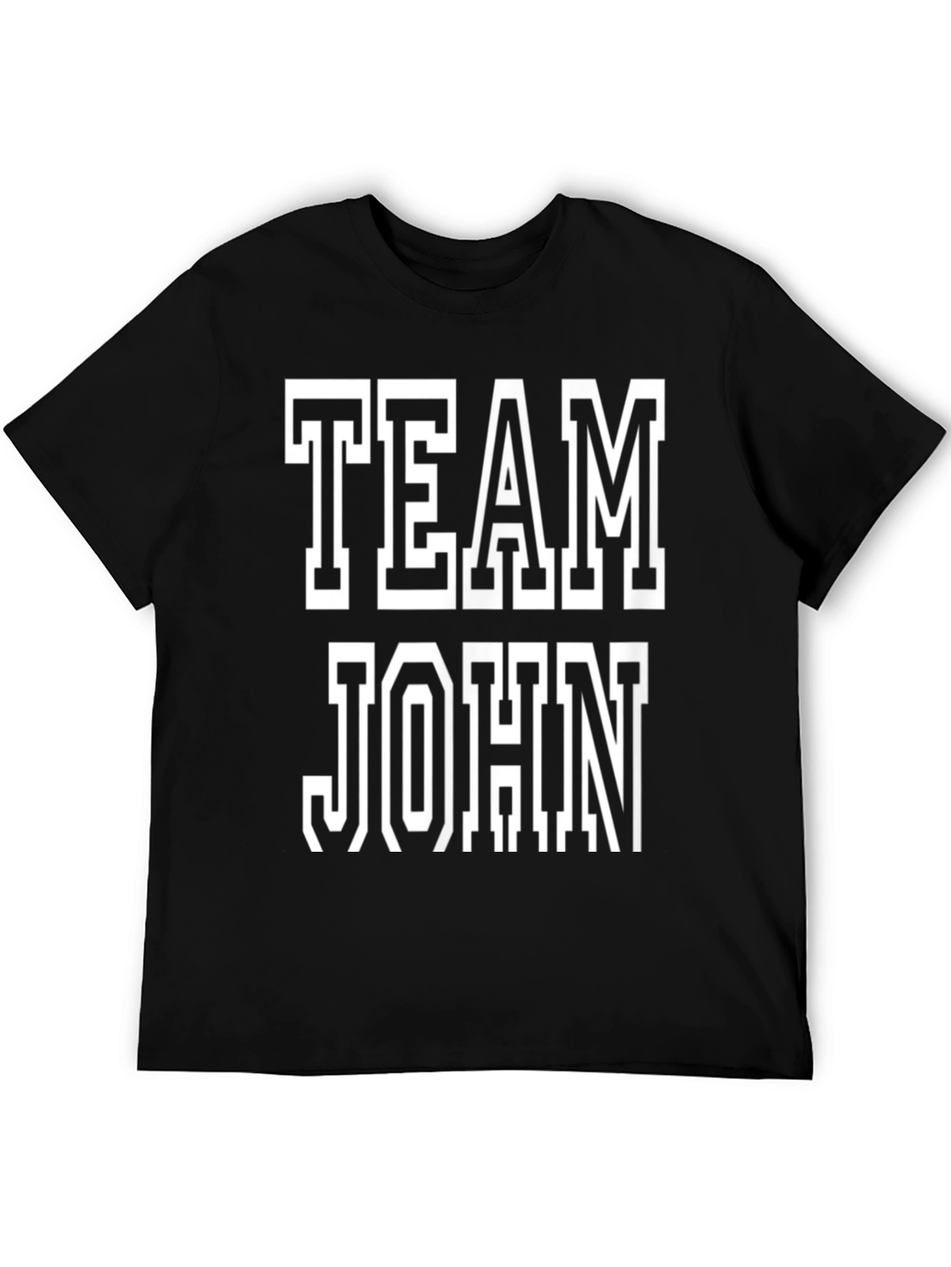 Team John T-Shirt - Black Cotton Tee