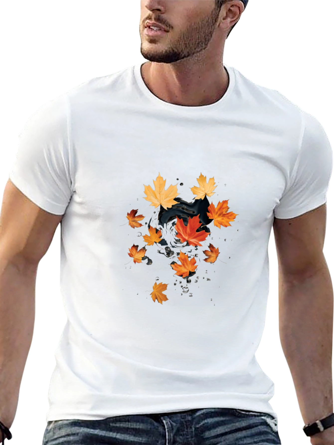 Autumn Leaves Black T-Shirt