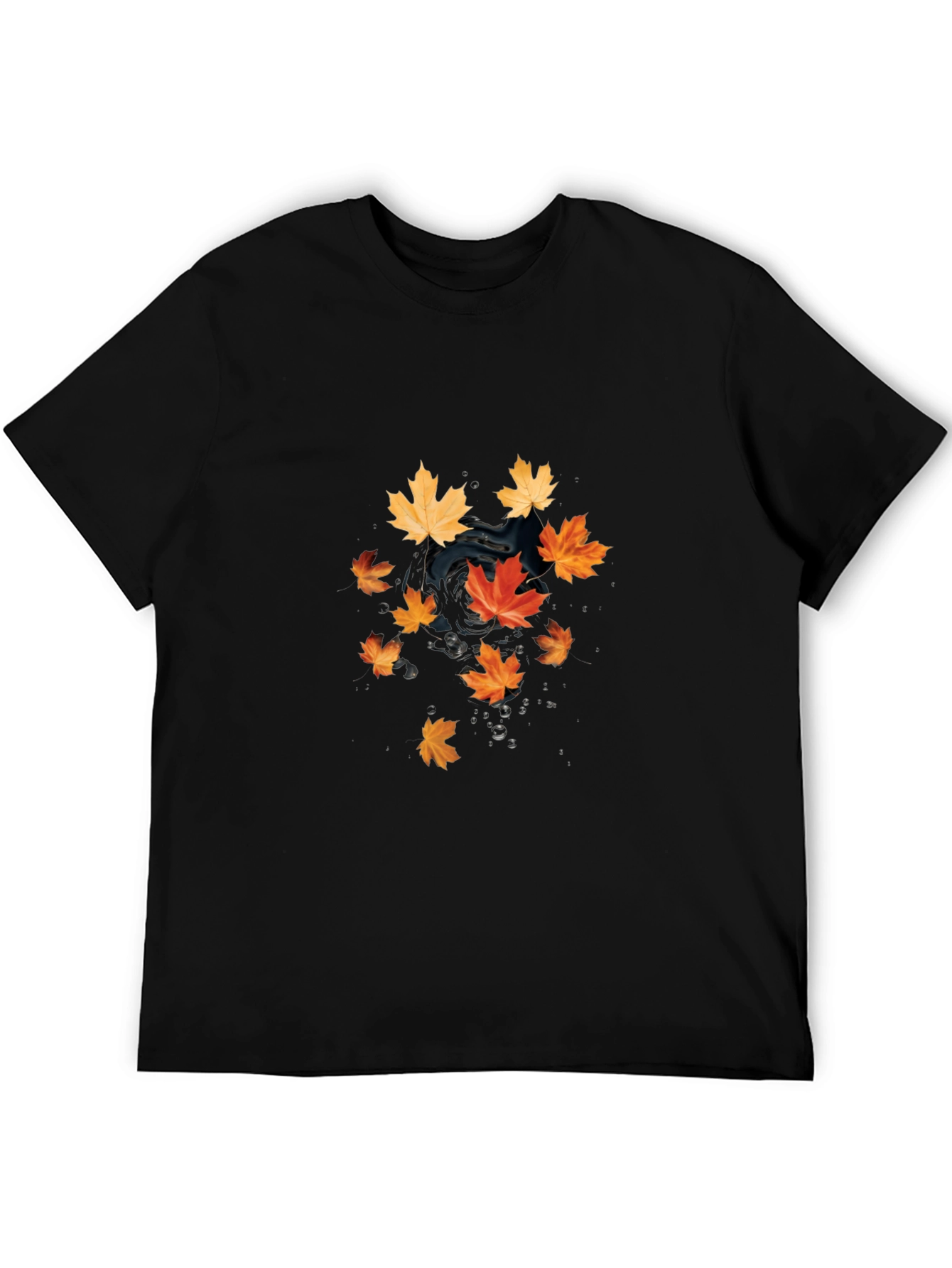 Autumn Leaves Black T-Shirt