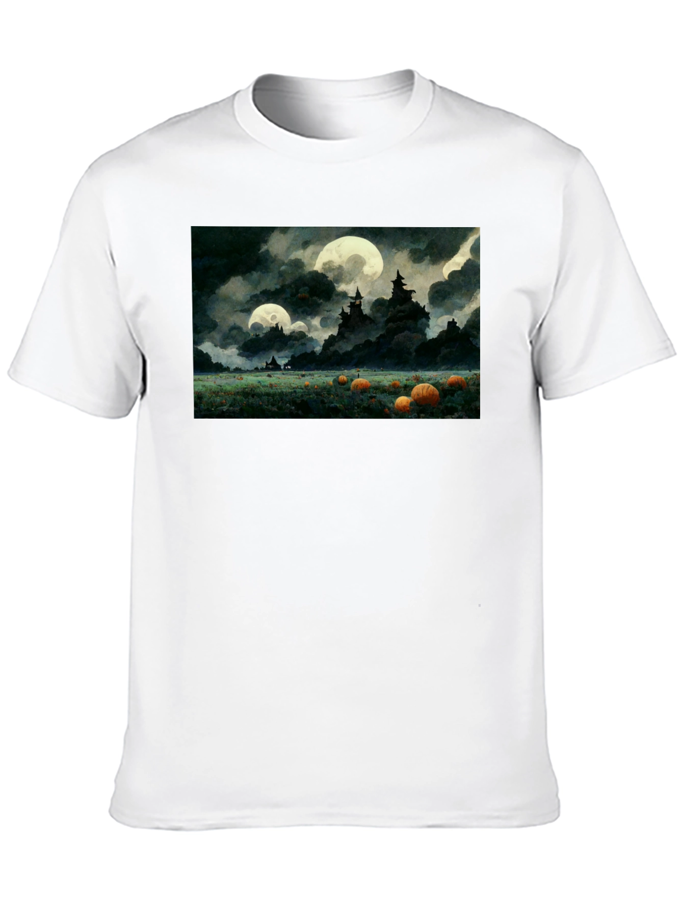 Spooky Pumpkin Patch Moonlit T-Shirt