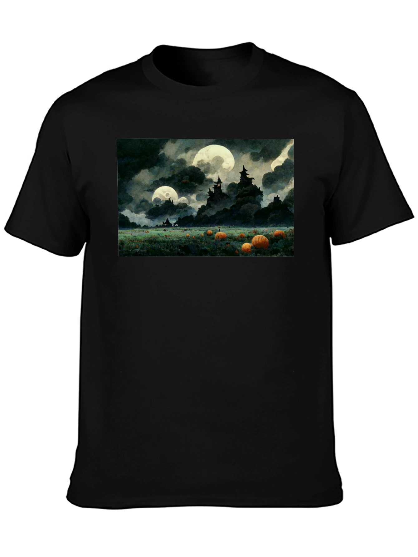 Spooky Pumpkin Patch Moonlit T-Shirt
