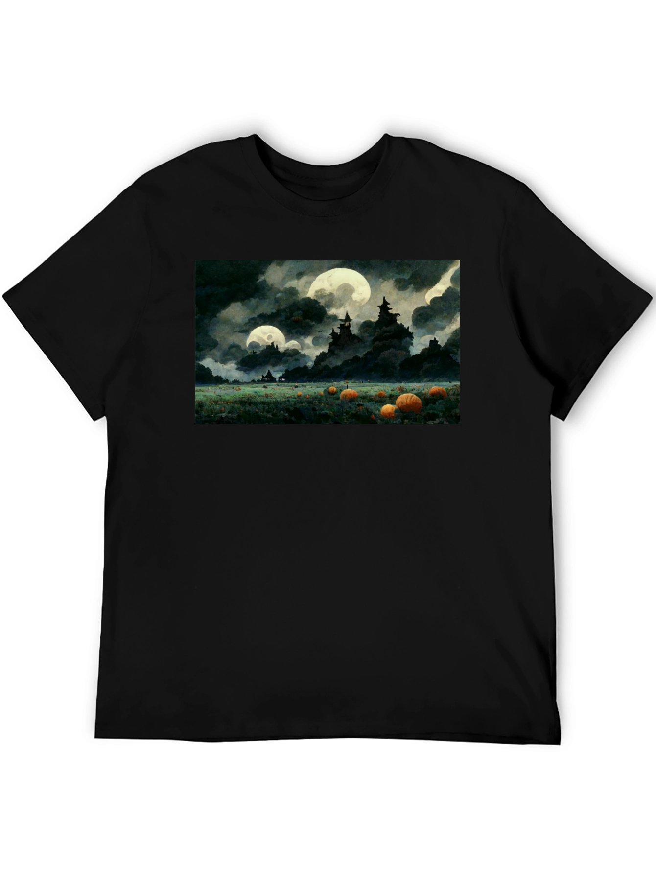 Spooky Pumpkin Patch Moonlit T-Shirt