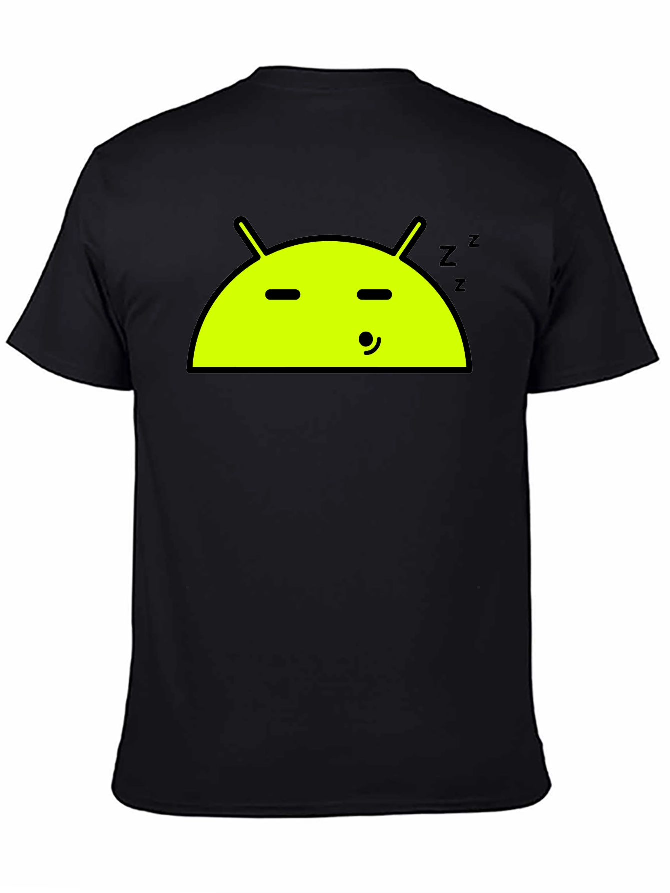 Android Sleeping T-Shirt - Black Cotton Tee