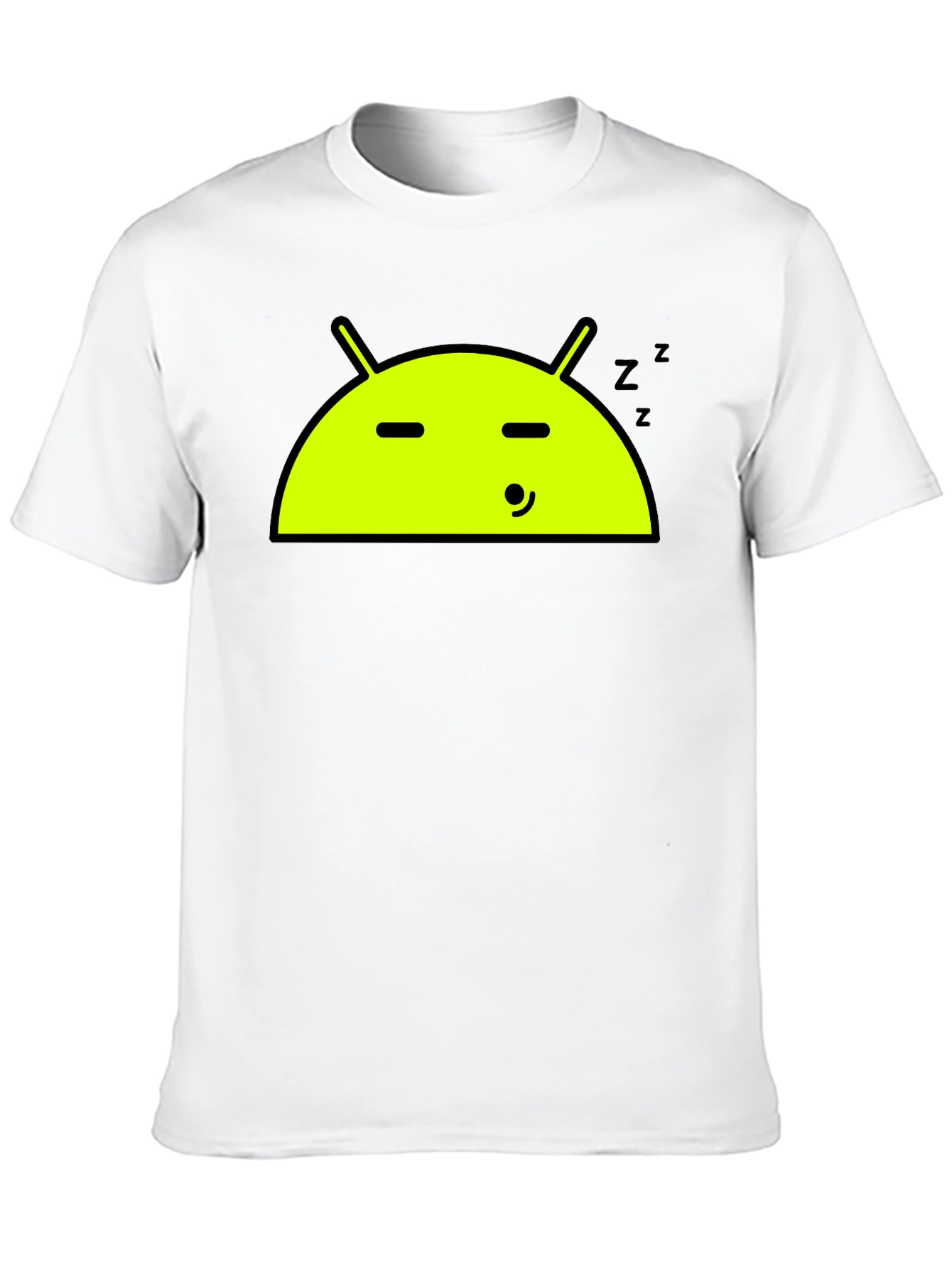 Android Sleeping T-Shirt - Black Cotton Tee