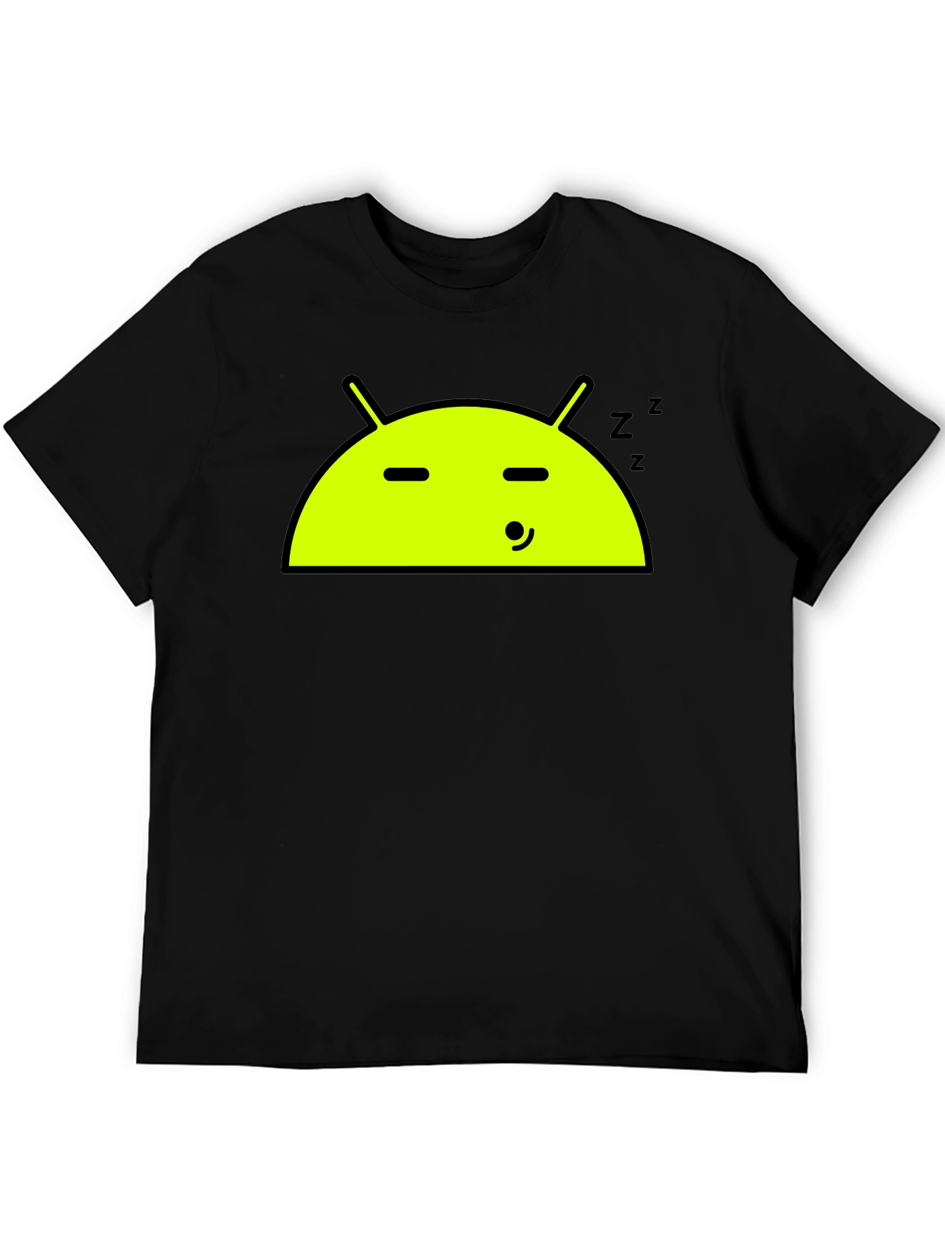 Android Sleeping T-Shirt - Black Cotton Tee