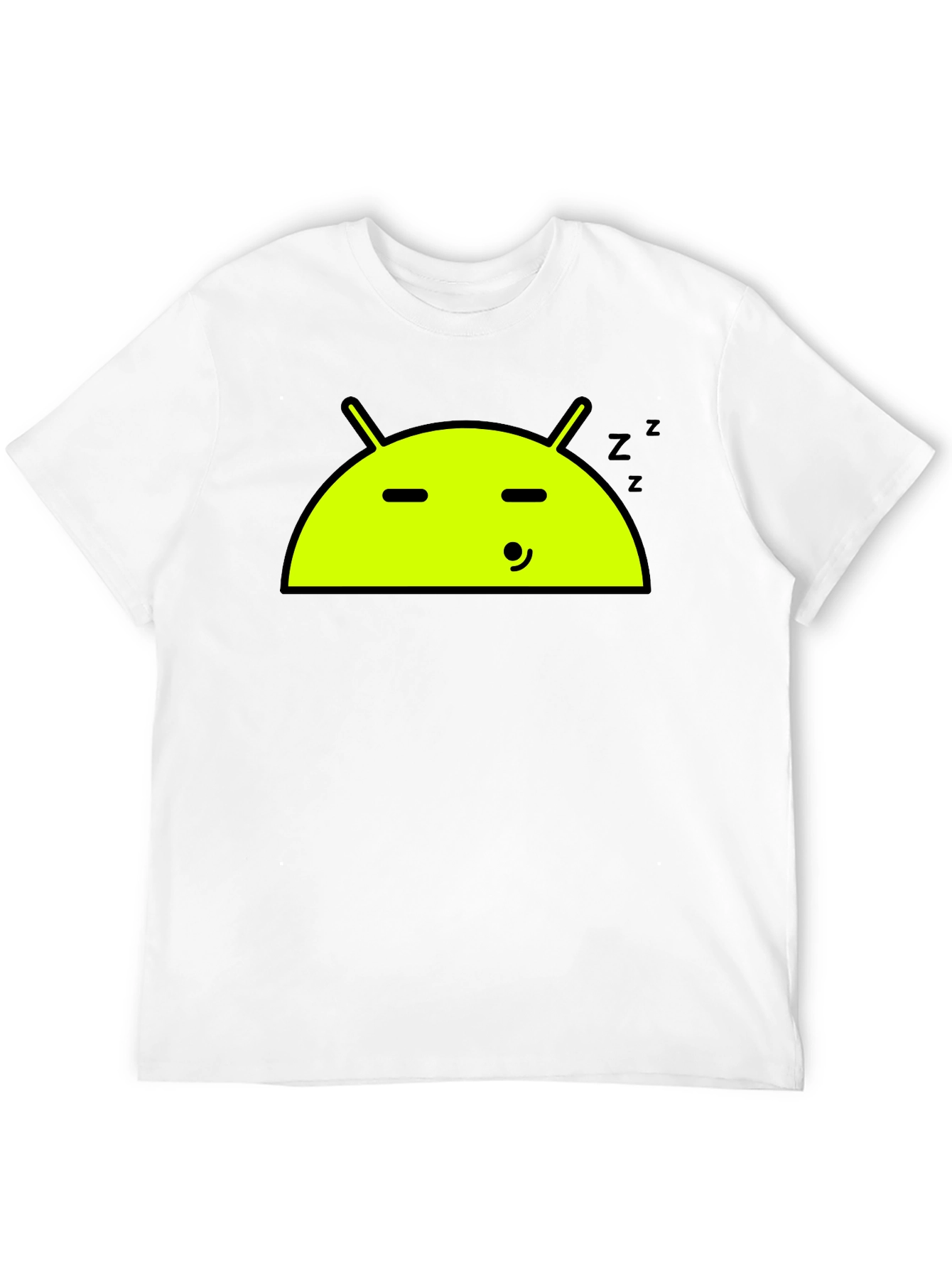 Android Sleeping T-Shirt - Black Cotton Tee