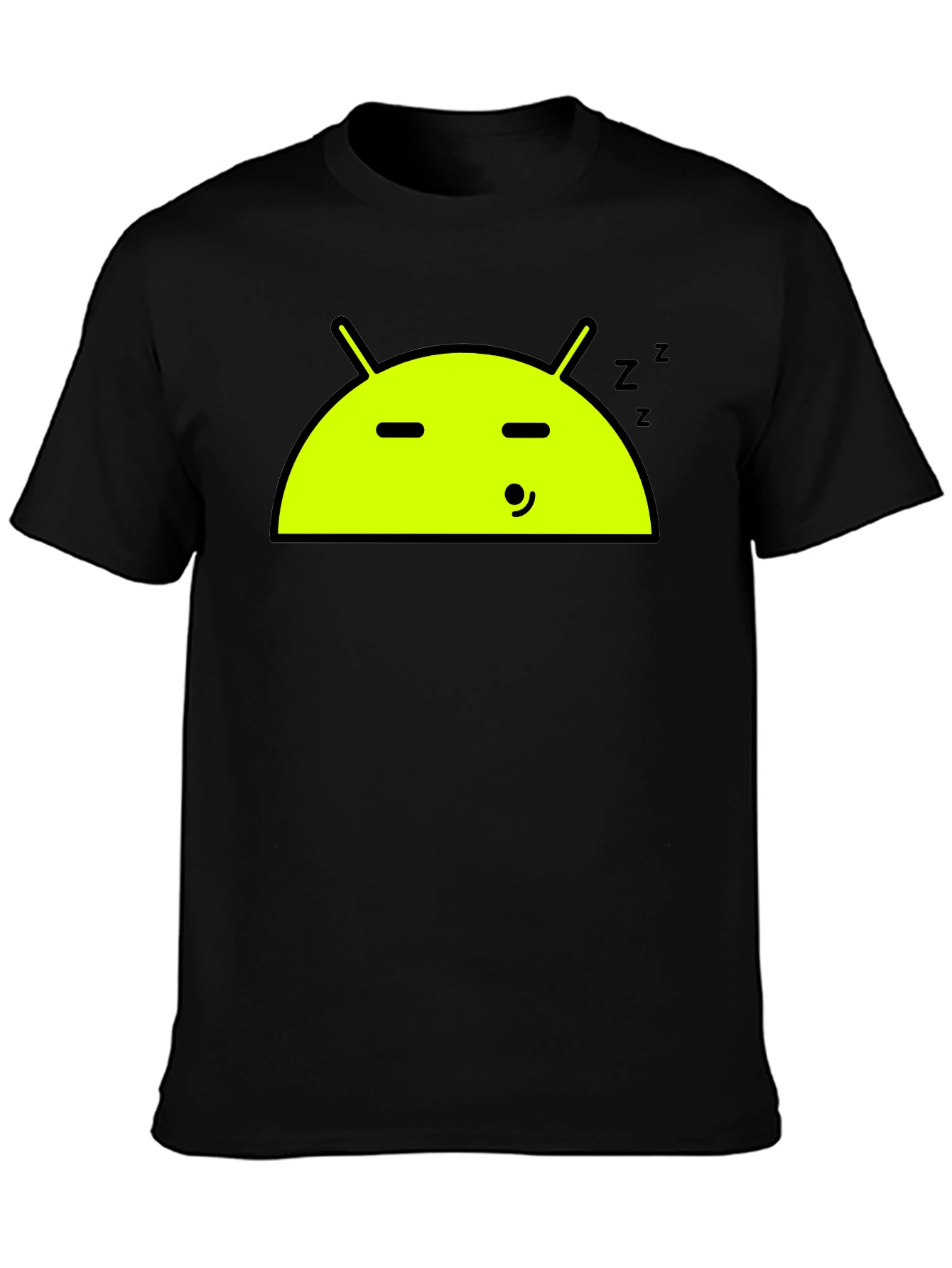 Android Sleeping T-Shirt - Black Cotton Tee