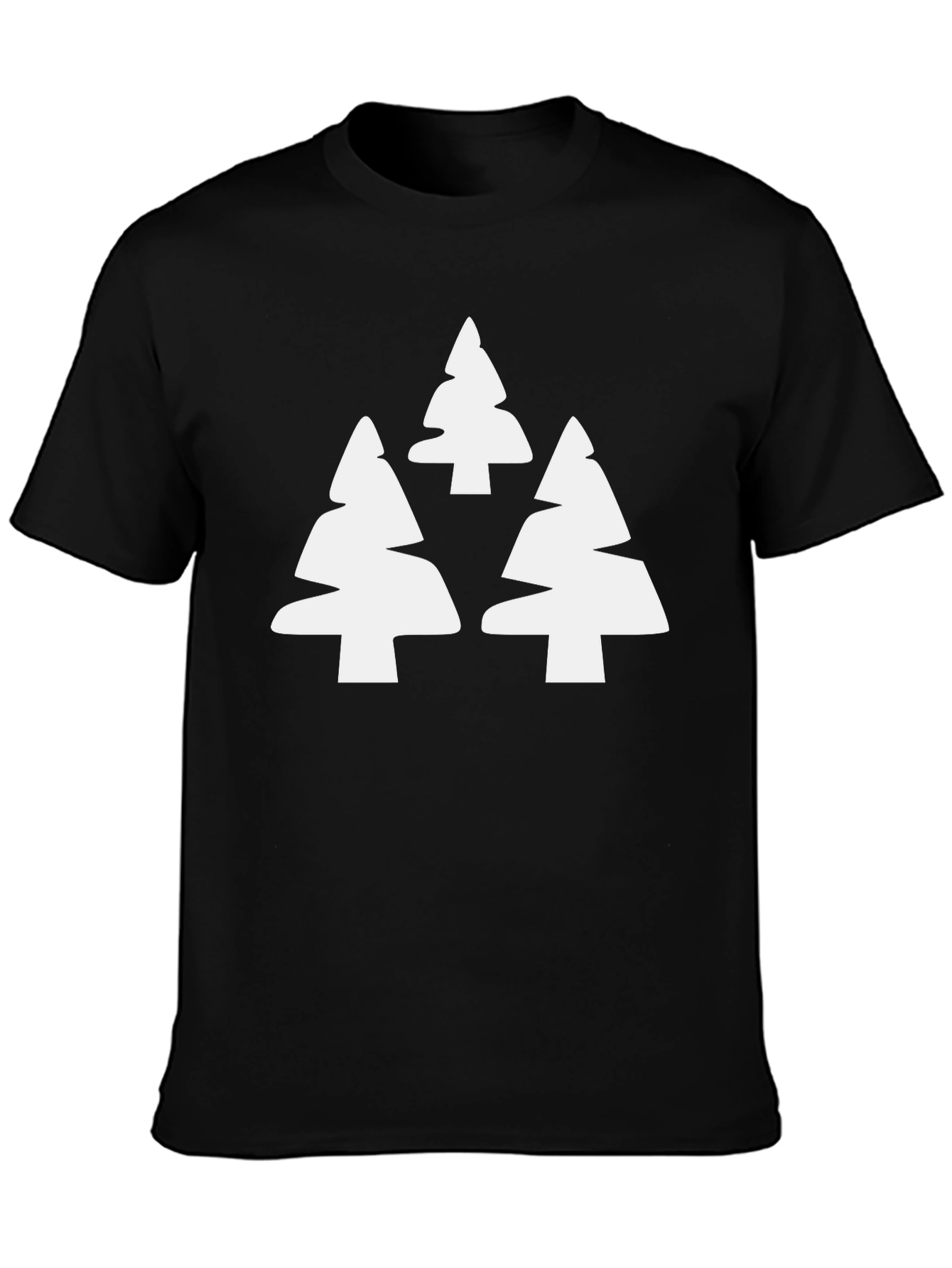 Modern Tree Graphic Tee - Black Casual T-Shirt