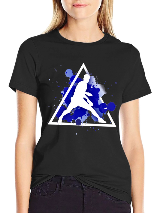 Abstract Sportsman Graphic Tee - Stylish Casual Wear