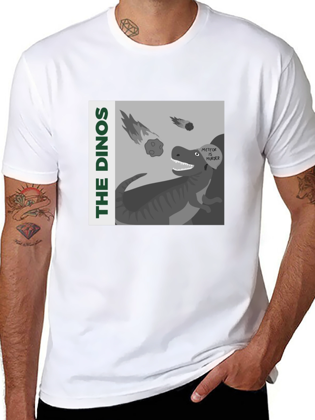 The Dinos Meteor Murder Graphic T-Shirt